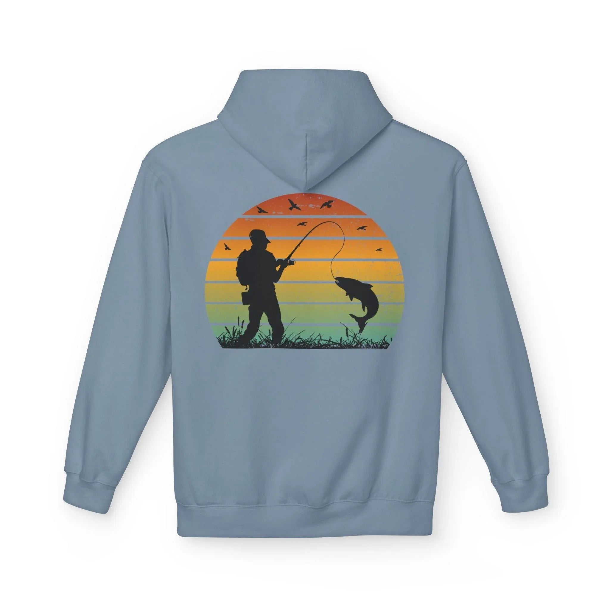 Ultimate Retro Fishing Fleece Hoodie for Comfort and Style