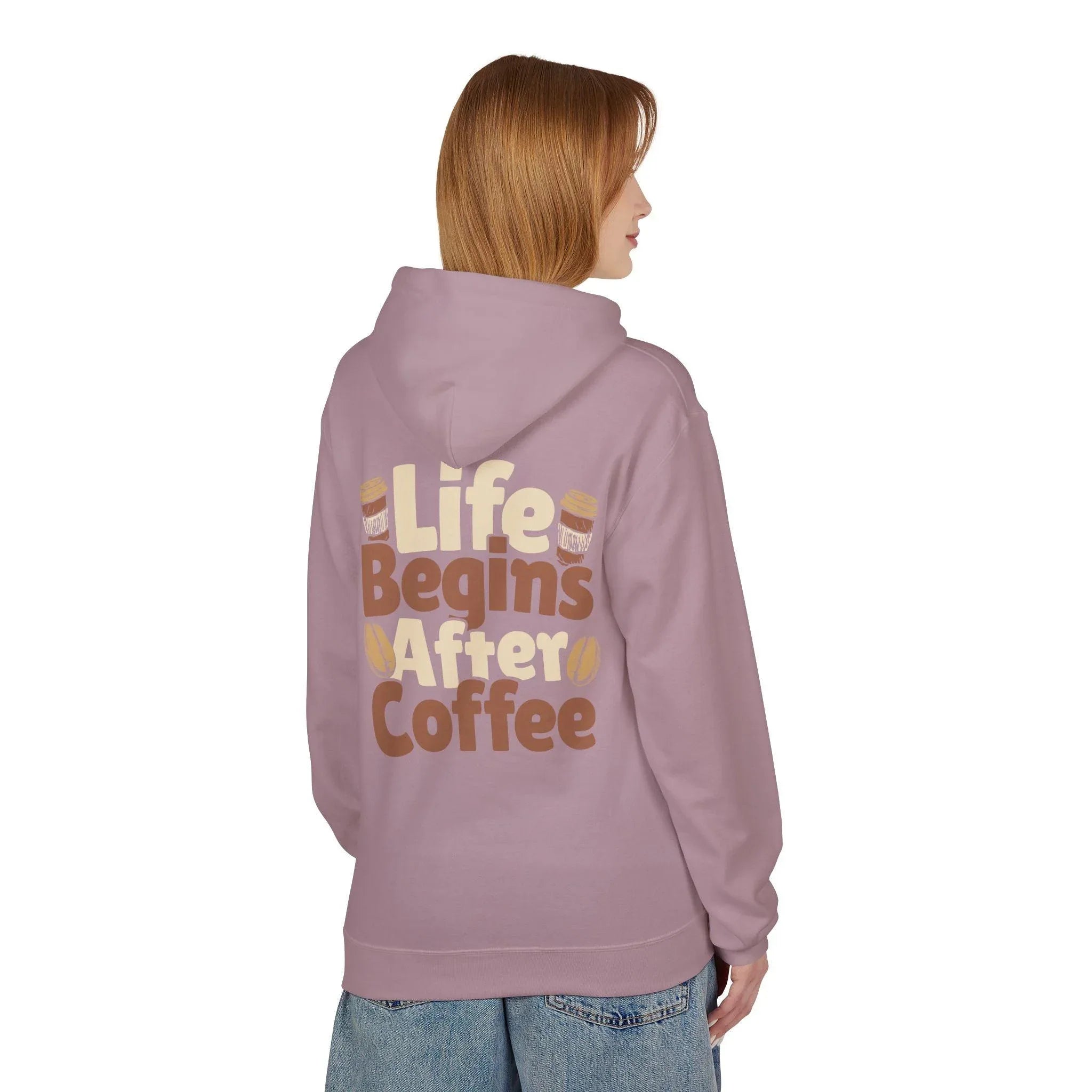 Cozy Life Begins After Coffee Fleece Pullover Hoodie