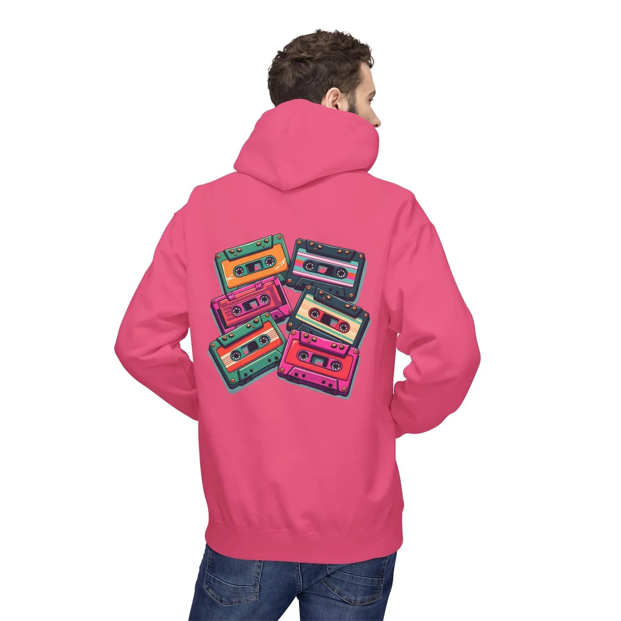 Nostalgic Cassette Tapes Cozy Fleece Hoodie for Ultimate Comfort