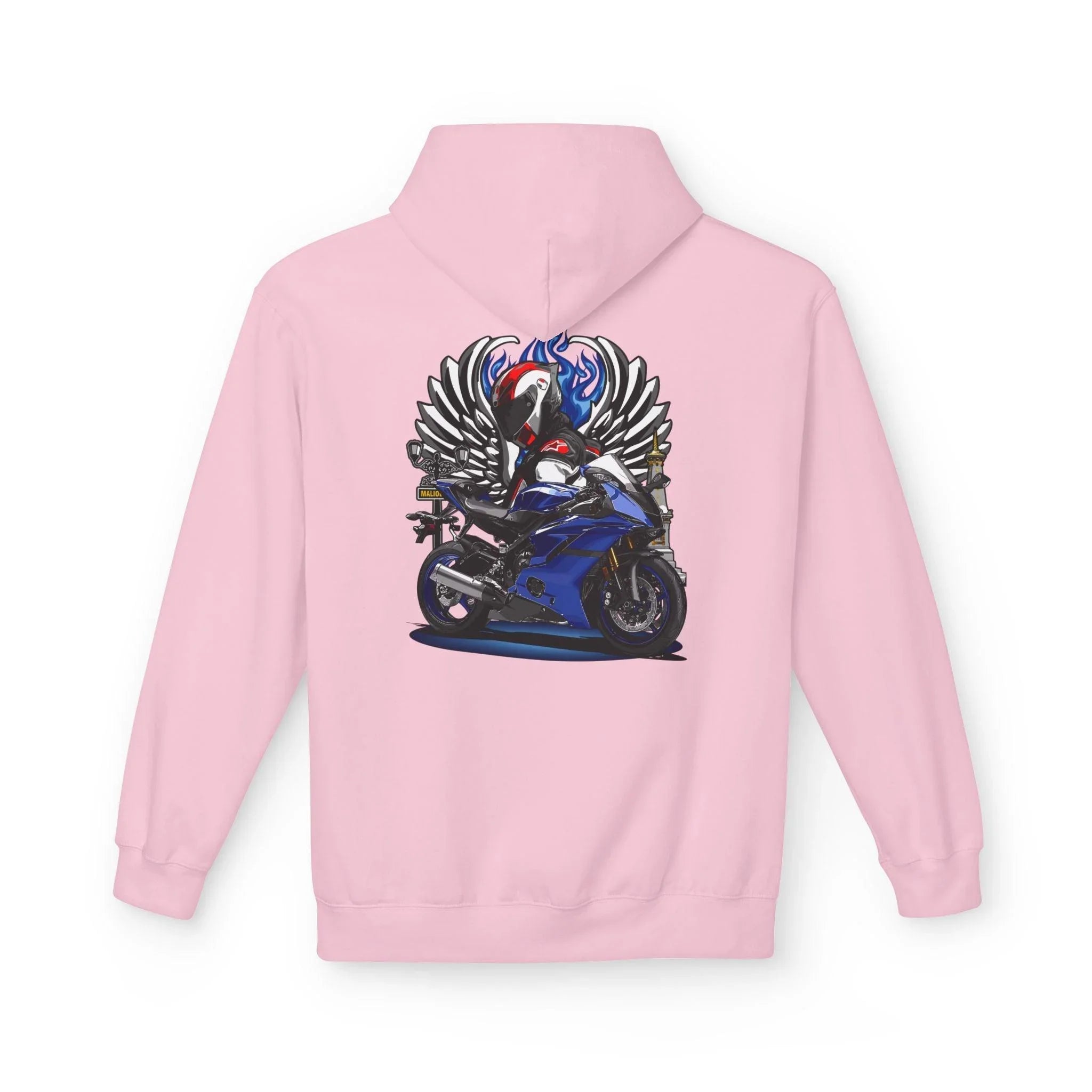 Yamaha R6 Winged Biker Fleece Hoodie - Ultimate Comfort for Motorcycle Lovers
