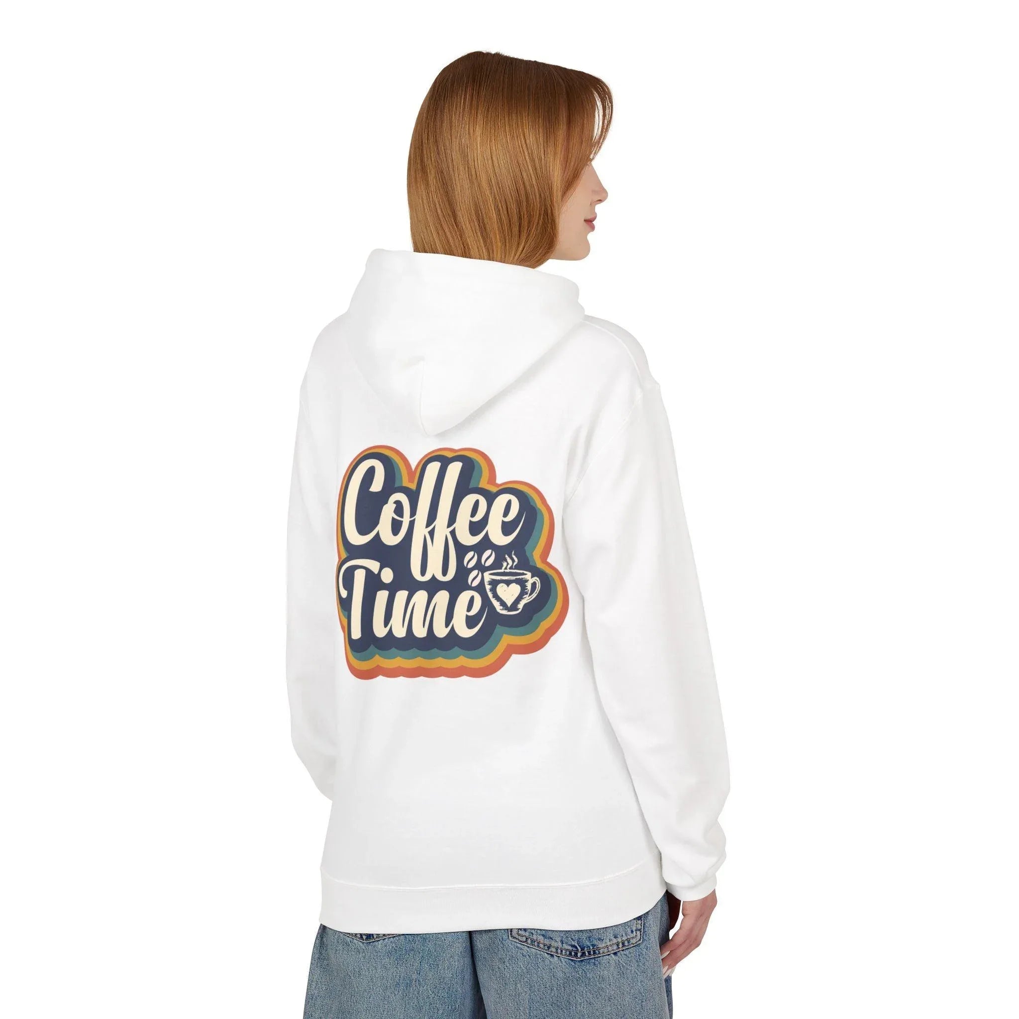 Cozy 'Coffee Time' Fleece Hoodie for Trendy Style and Comfort
