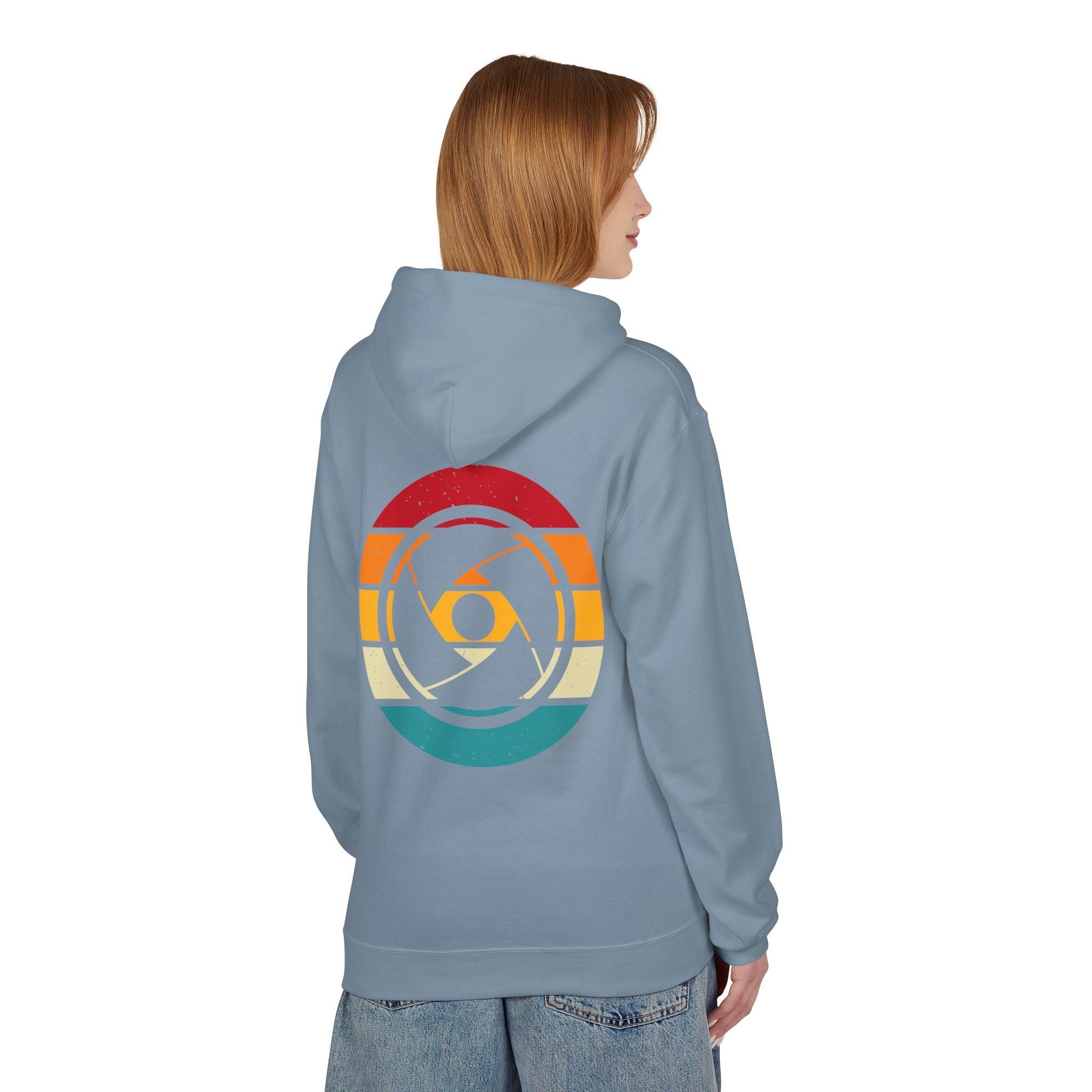 Cozy Photographer's Hoodie with Retro Aperture Design for Creative Souls