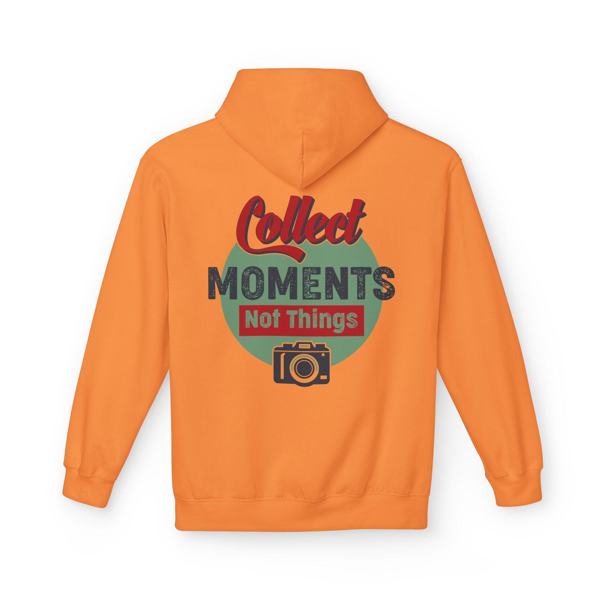 Adventure-Ready Fleece Hoodie: 'Collect Moments, Not Things' for Passionate Photographers