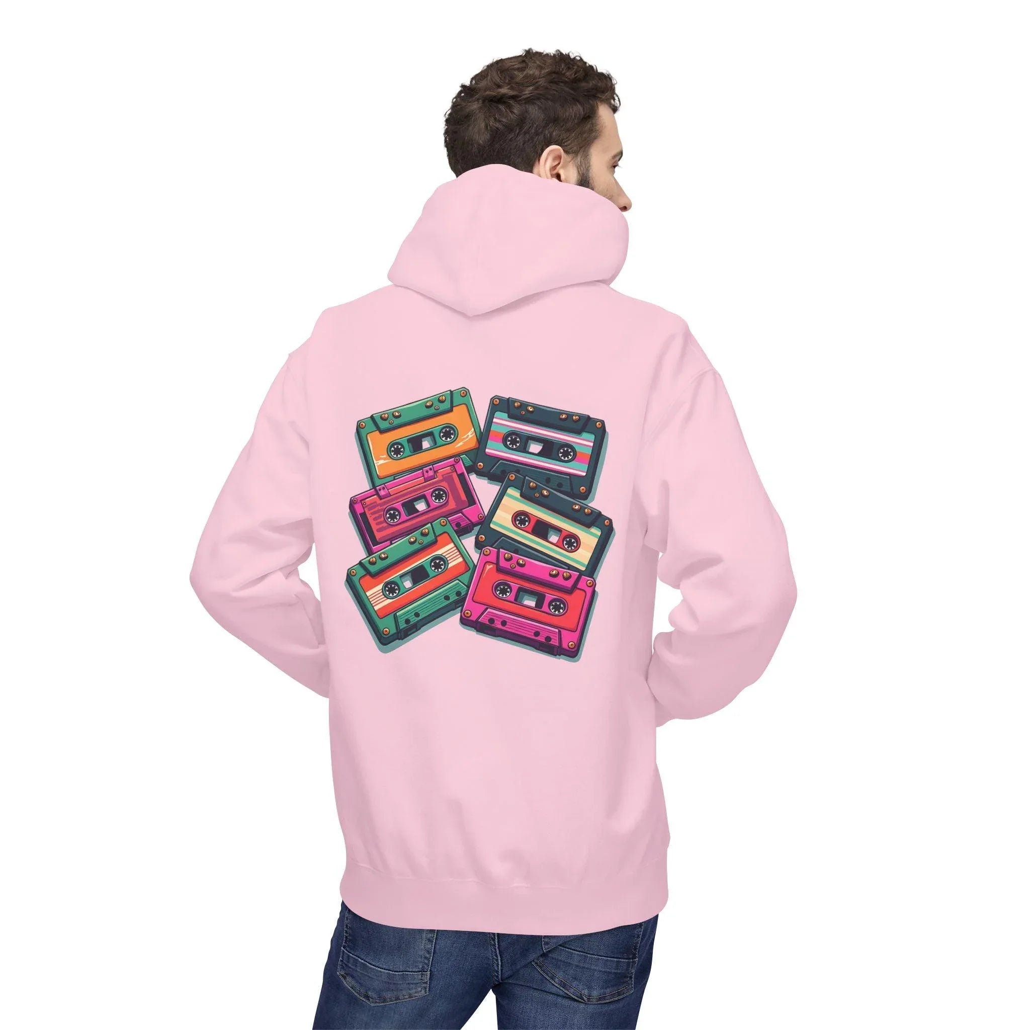 Nostalgic Cassette Tapes Cozy Fleece Hoodie for Ultimate Comfort