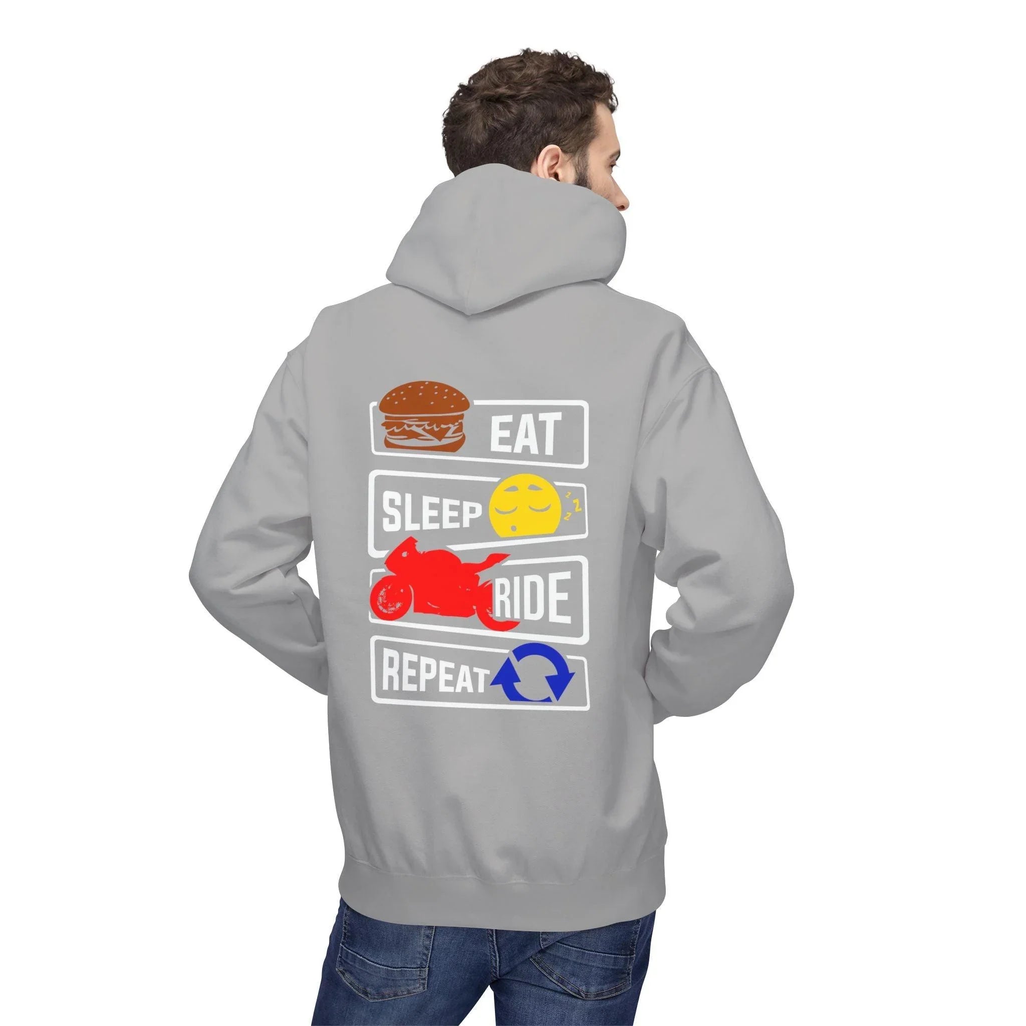 Ride in Style: Eat, Sleep, Repeat Premium Fleece Hoodie