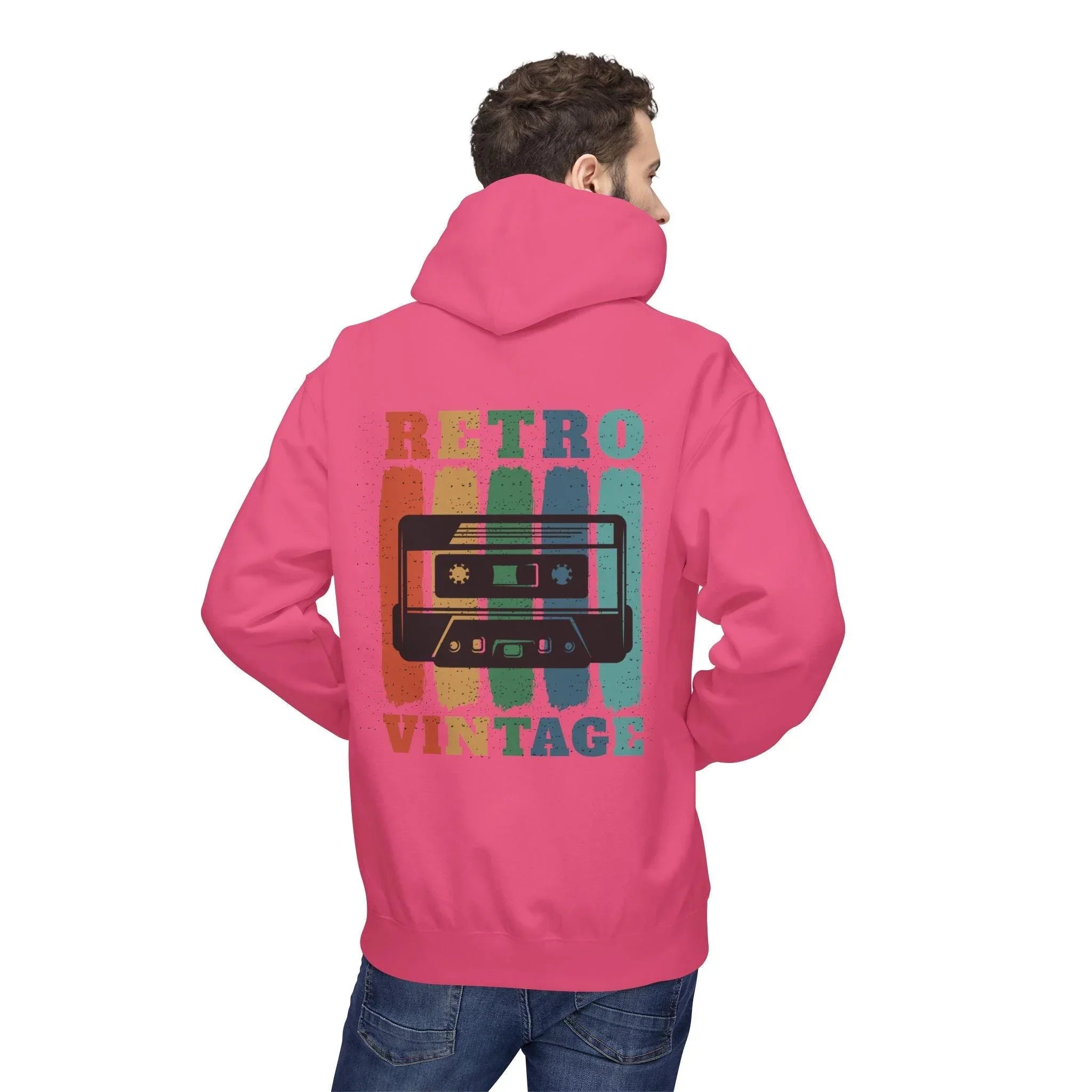 Cozy Retro Vibes: Premium Vintage Cassette Fleece Hoodie