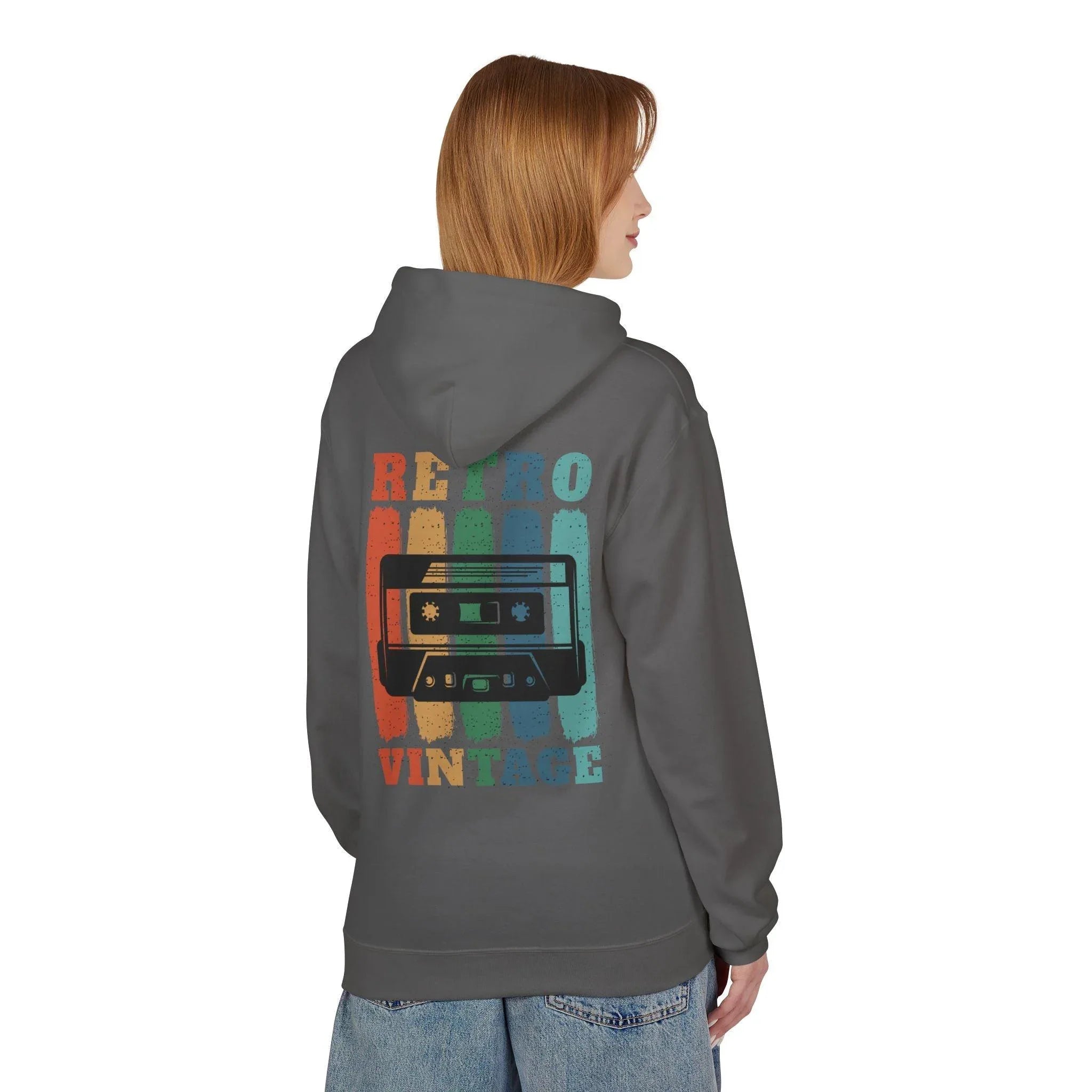 Cozy Retro Vibes: Premium Vintage Cassette Fleece Hoodie