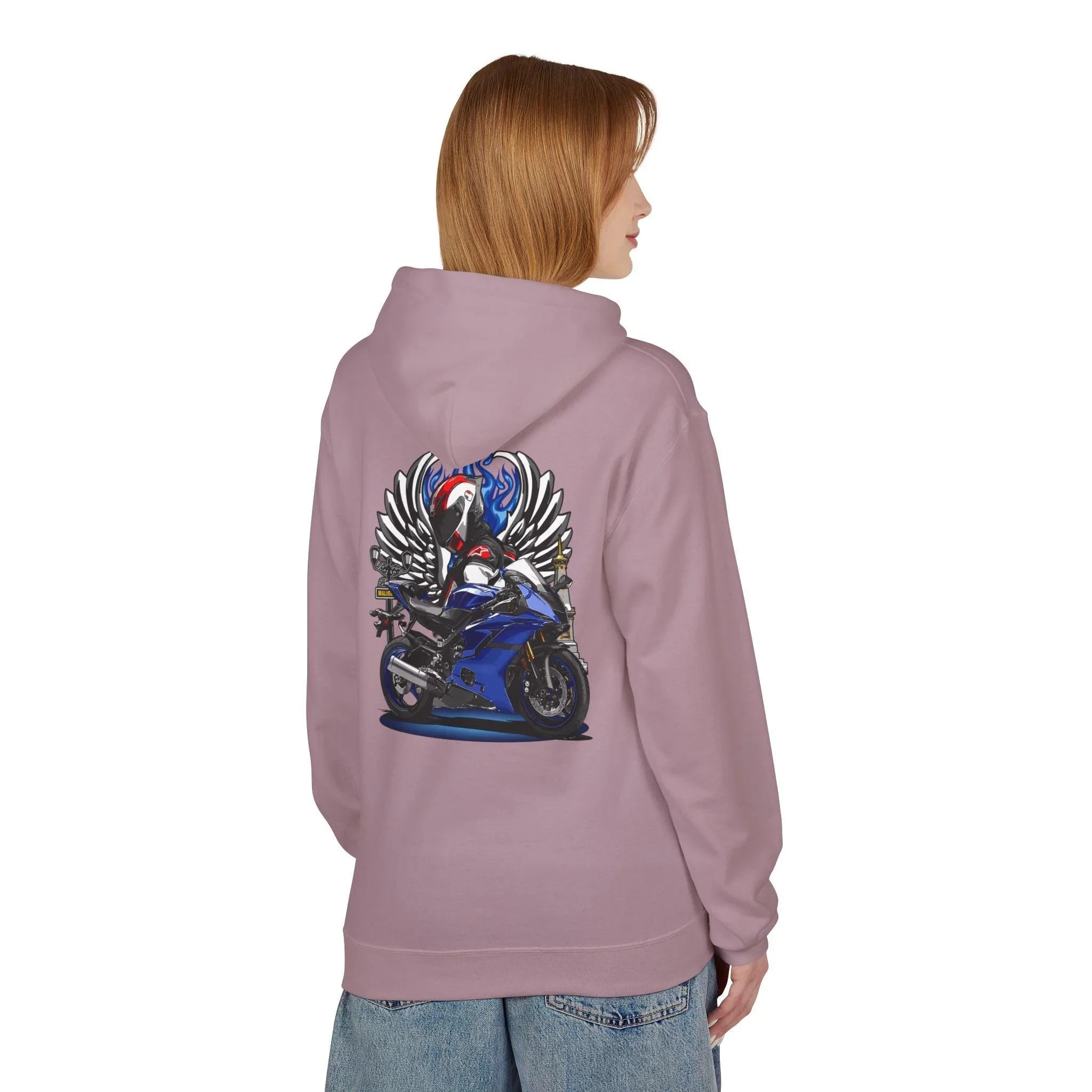 Yamaha R6 Winged Biker Fleece Hoodie - Ultimate Comfort for Motorcycle Lovers