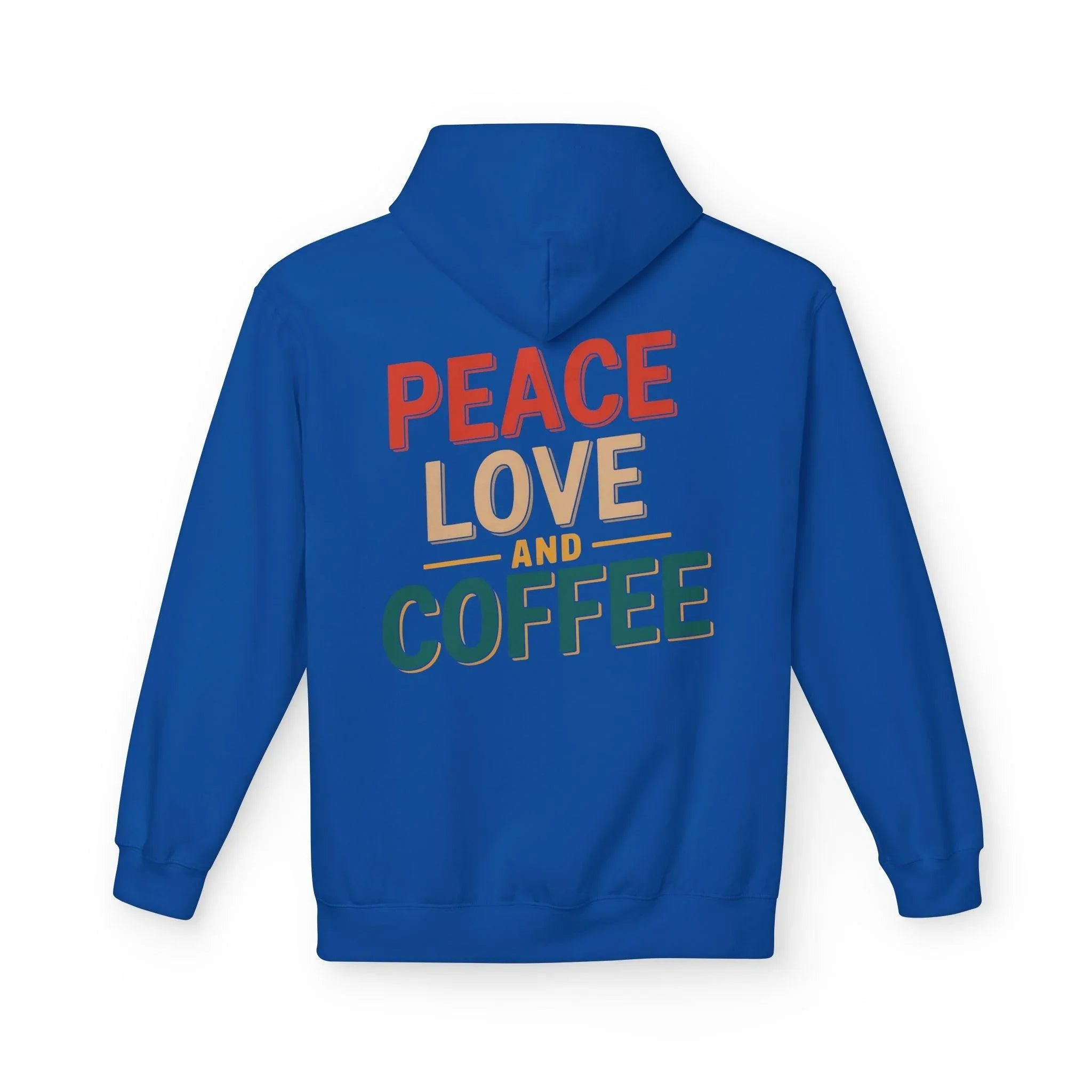 Cozy Coffee Vibes: Ultimate Peace, Love & Comfort Fleece Hoodie