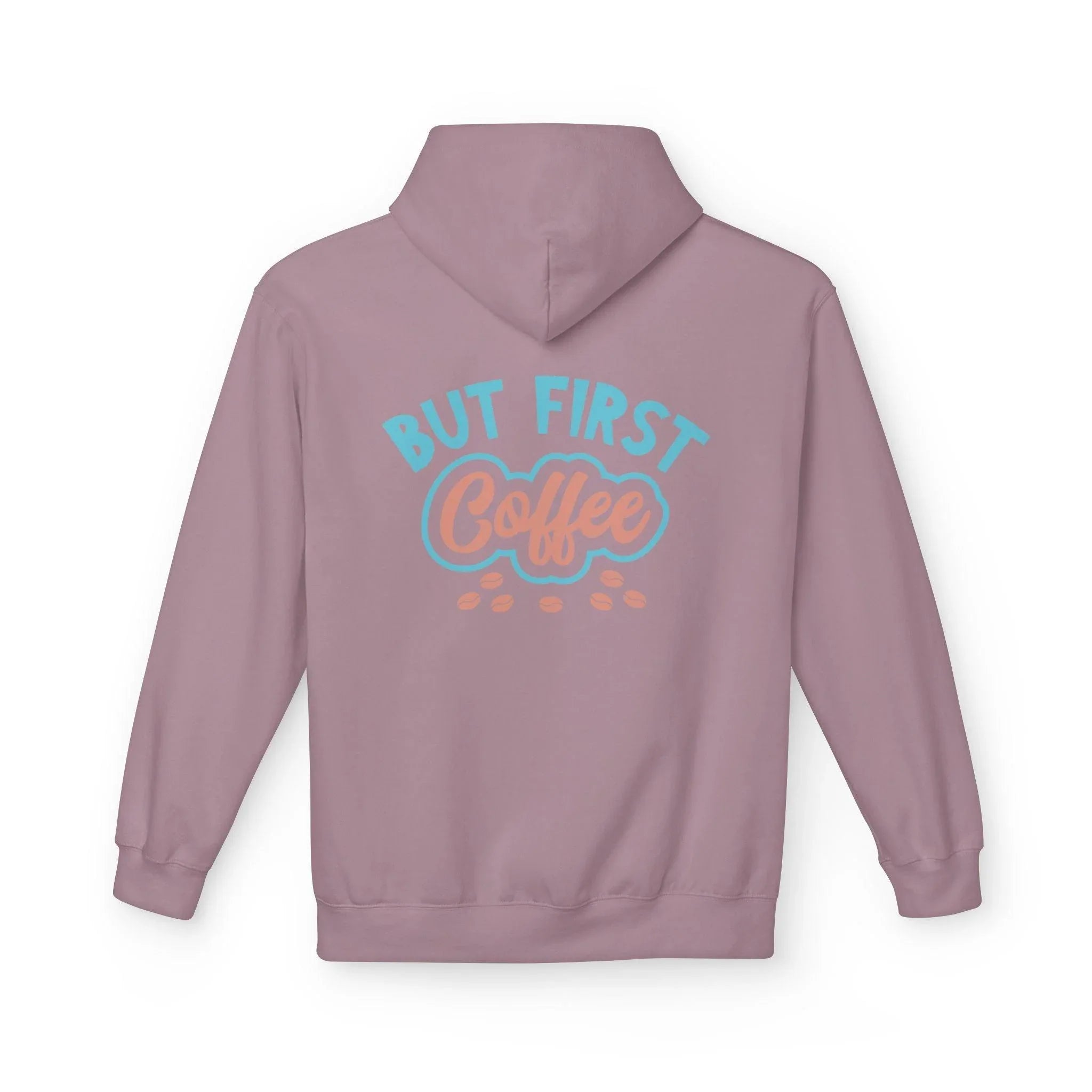 Cozy "But First Coffee" Fleece Hoodie for Coffee Lovers