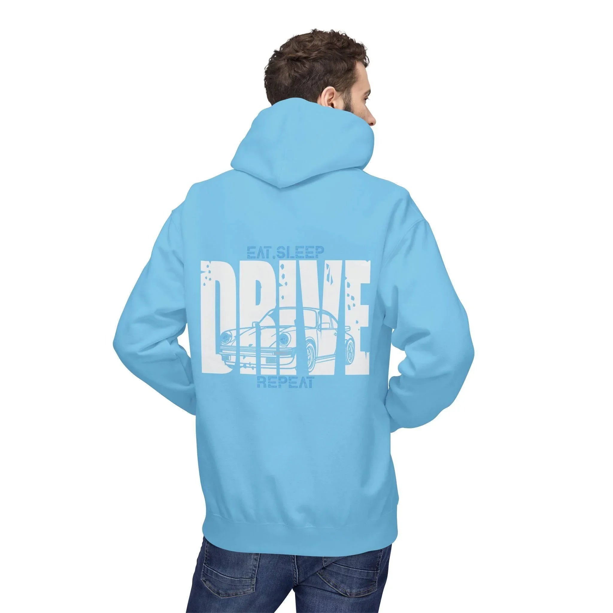 Classic Porsche 911 (930) DRIVE Fleece Hoodie for Car Enthusiasts