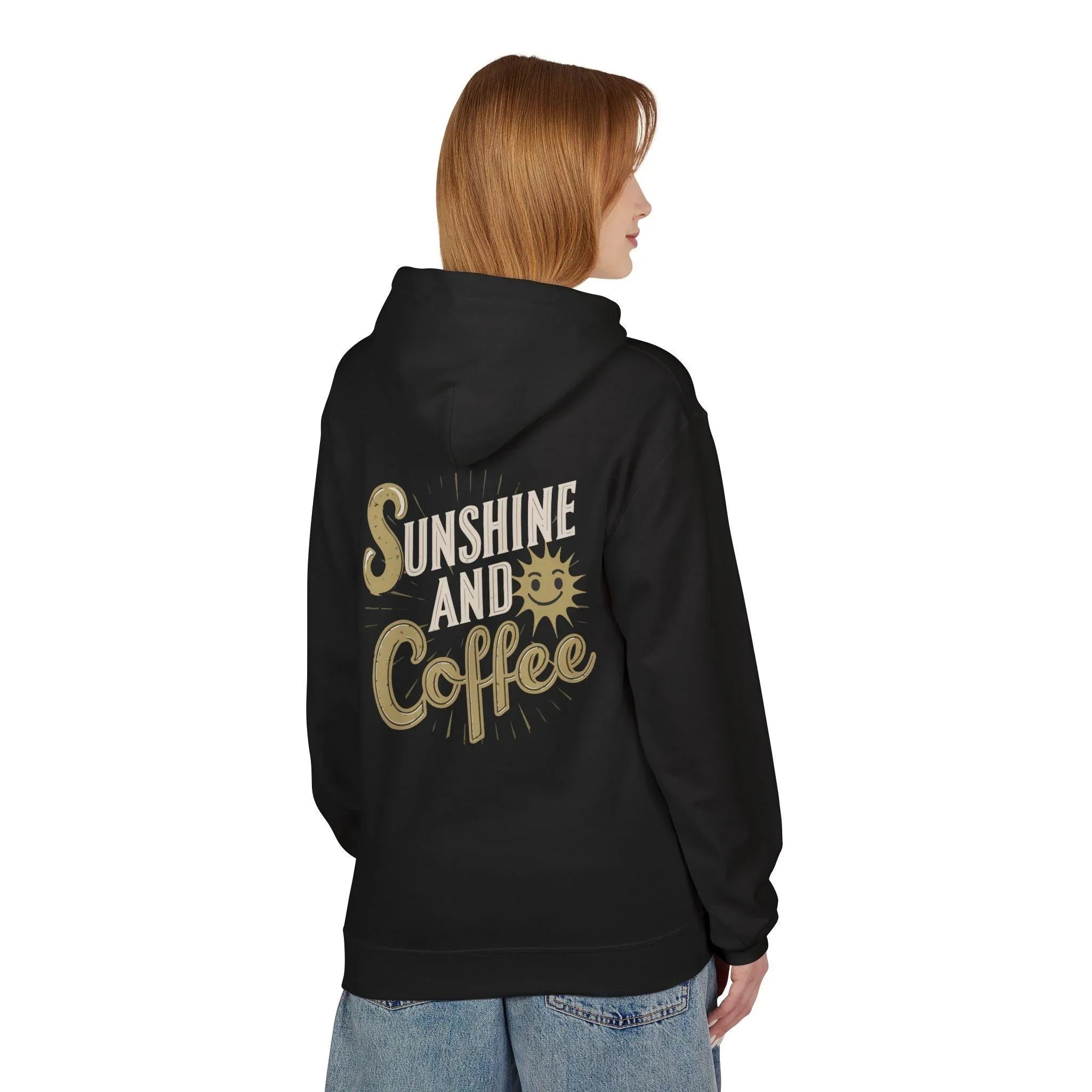 Cozy Sunshine & Coffee Fleece Pullover Hoodie