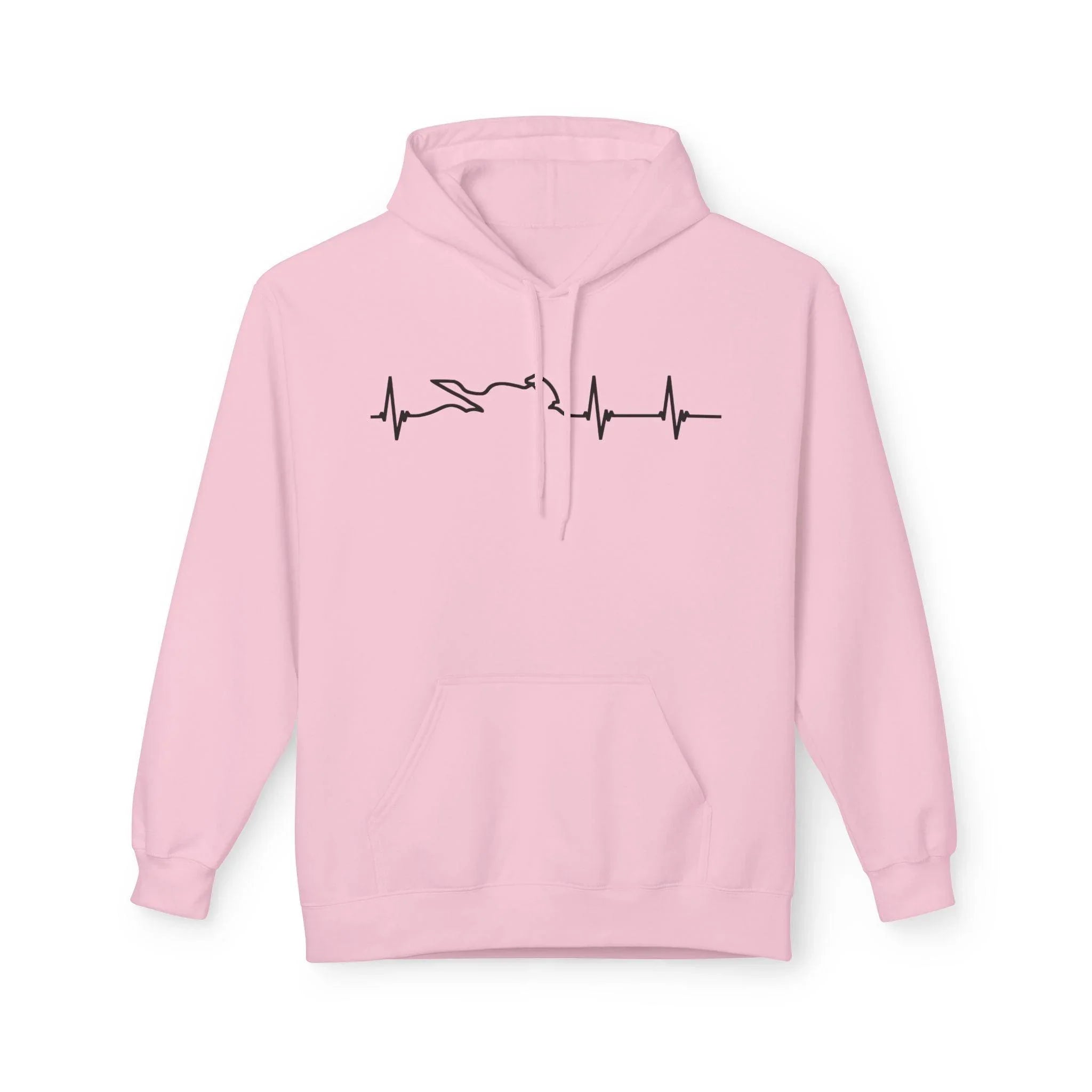 Motorcycle Passion Heartbeat Fleece Pullover Hoodie