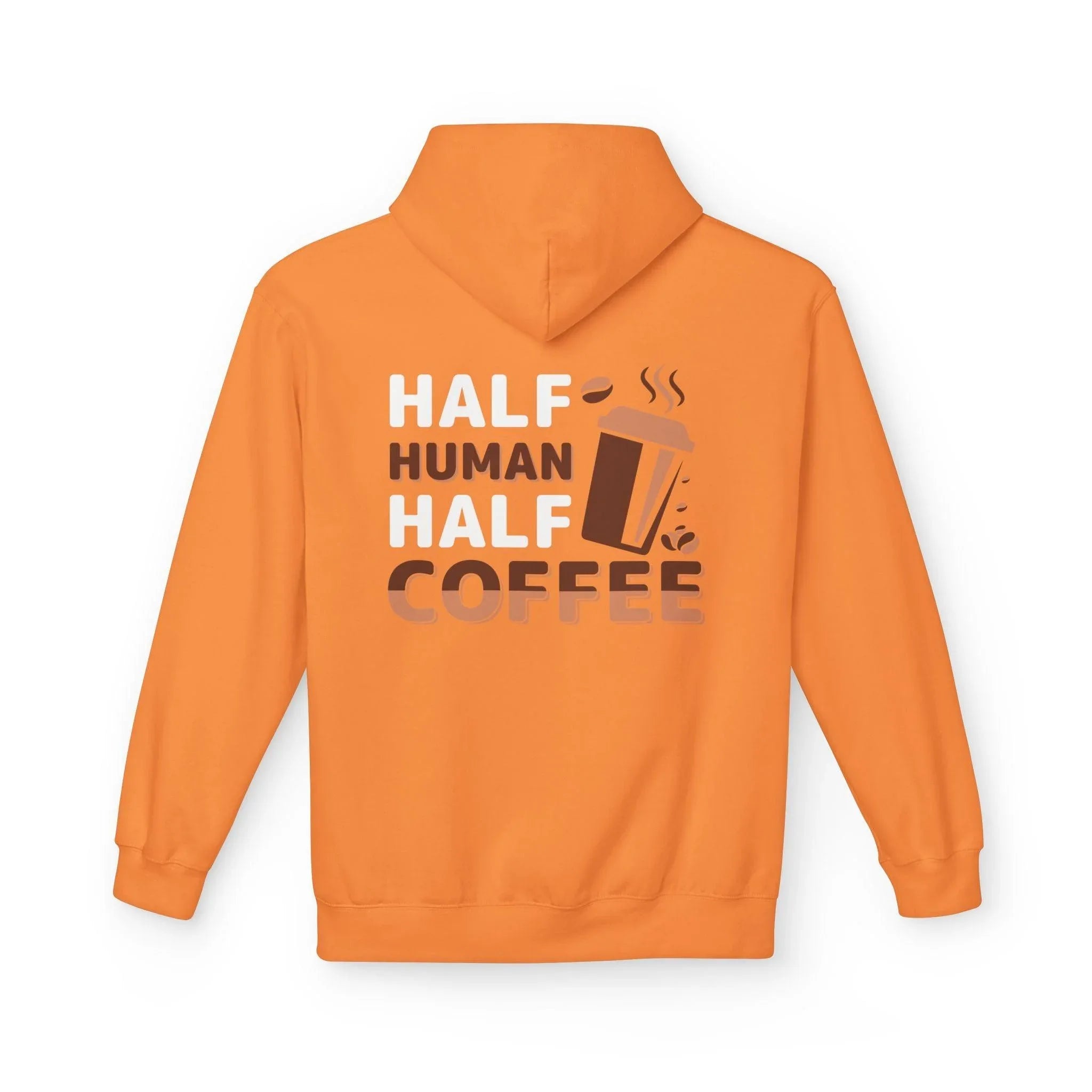 Cozy Coffee Lover's Fleece Hoodie: Half Human, Half Brewed Bliss