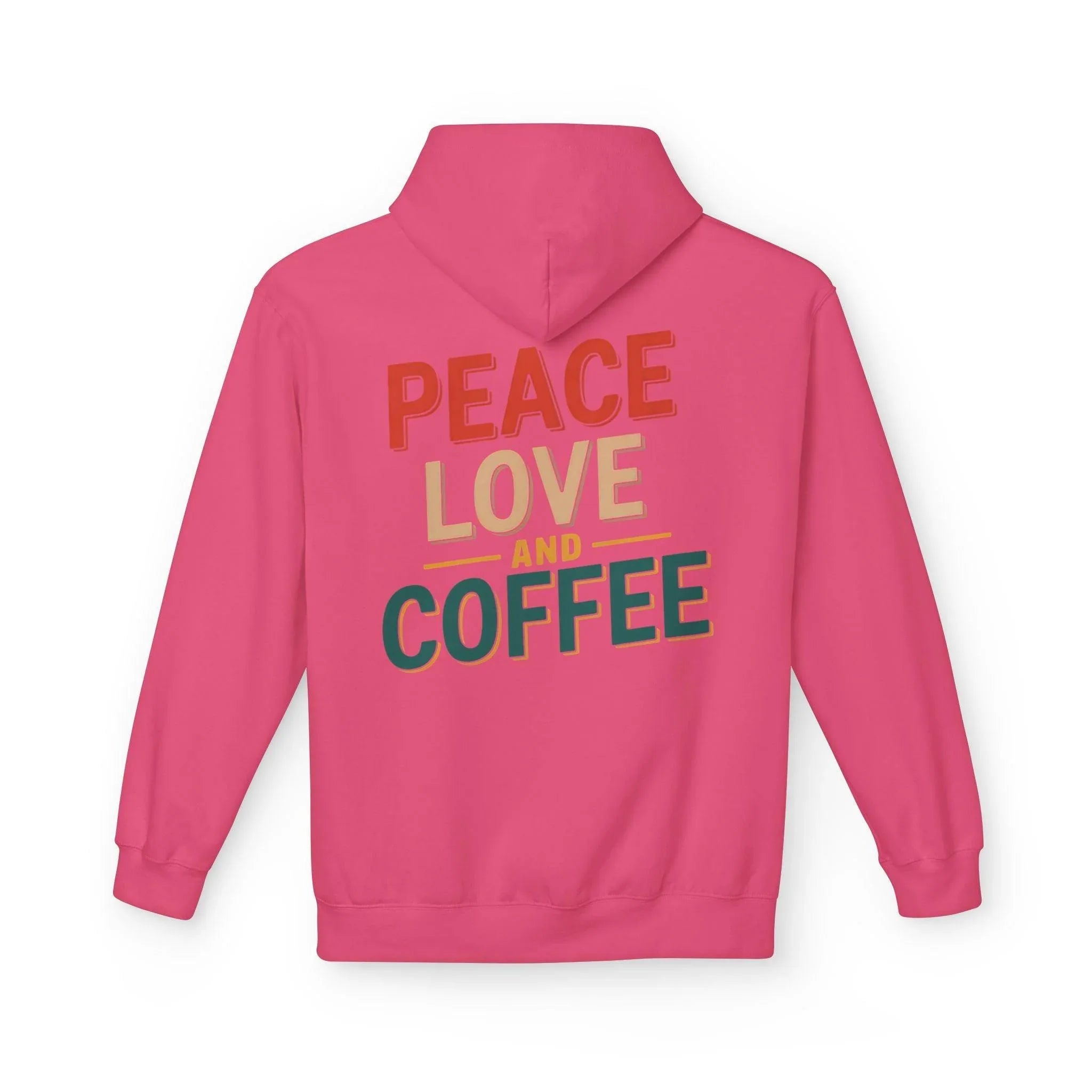 Cozy Coffee Vibes: Ultimate Peace, Love & Comfort Fleece Hoodie