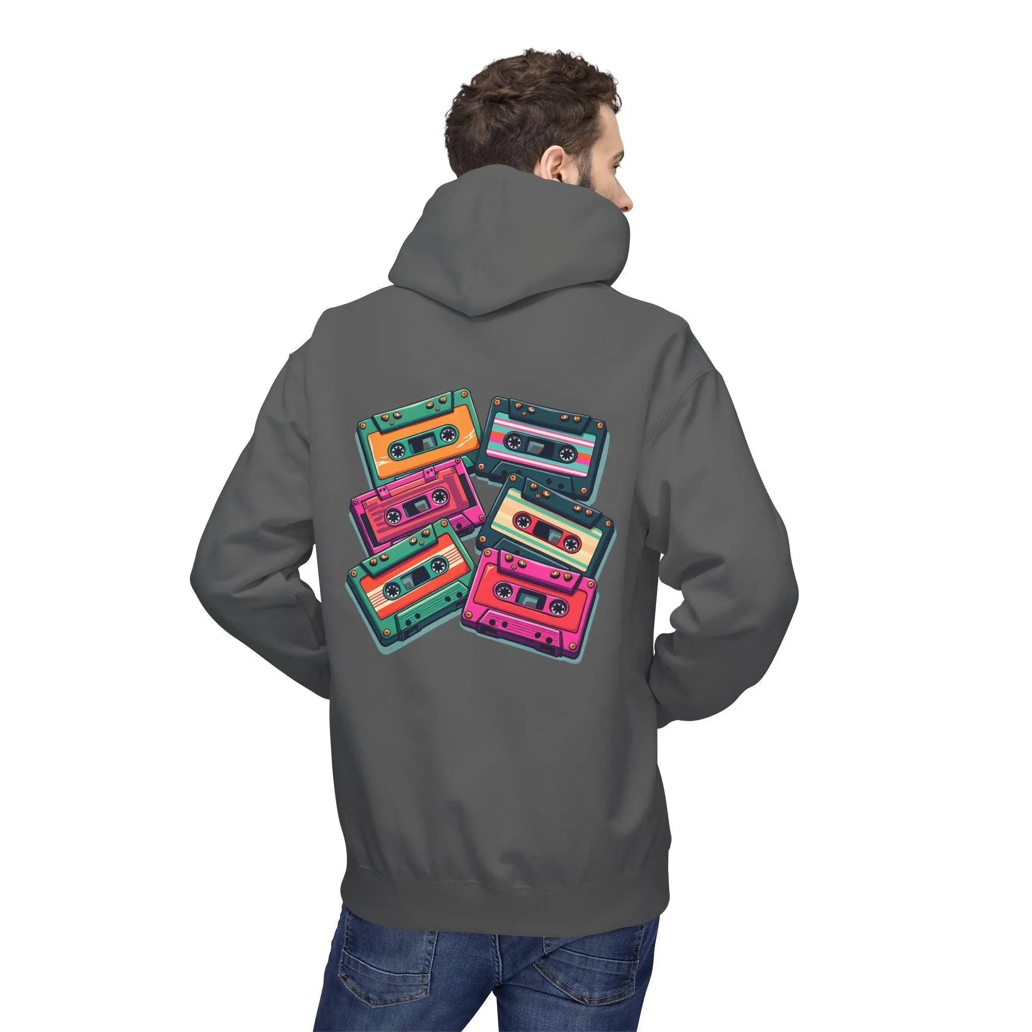 Nostalgic Cassette Tapes Cozy Fleece Hoodie for Ultimate Comfort