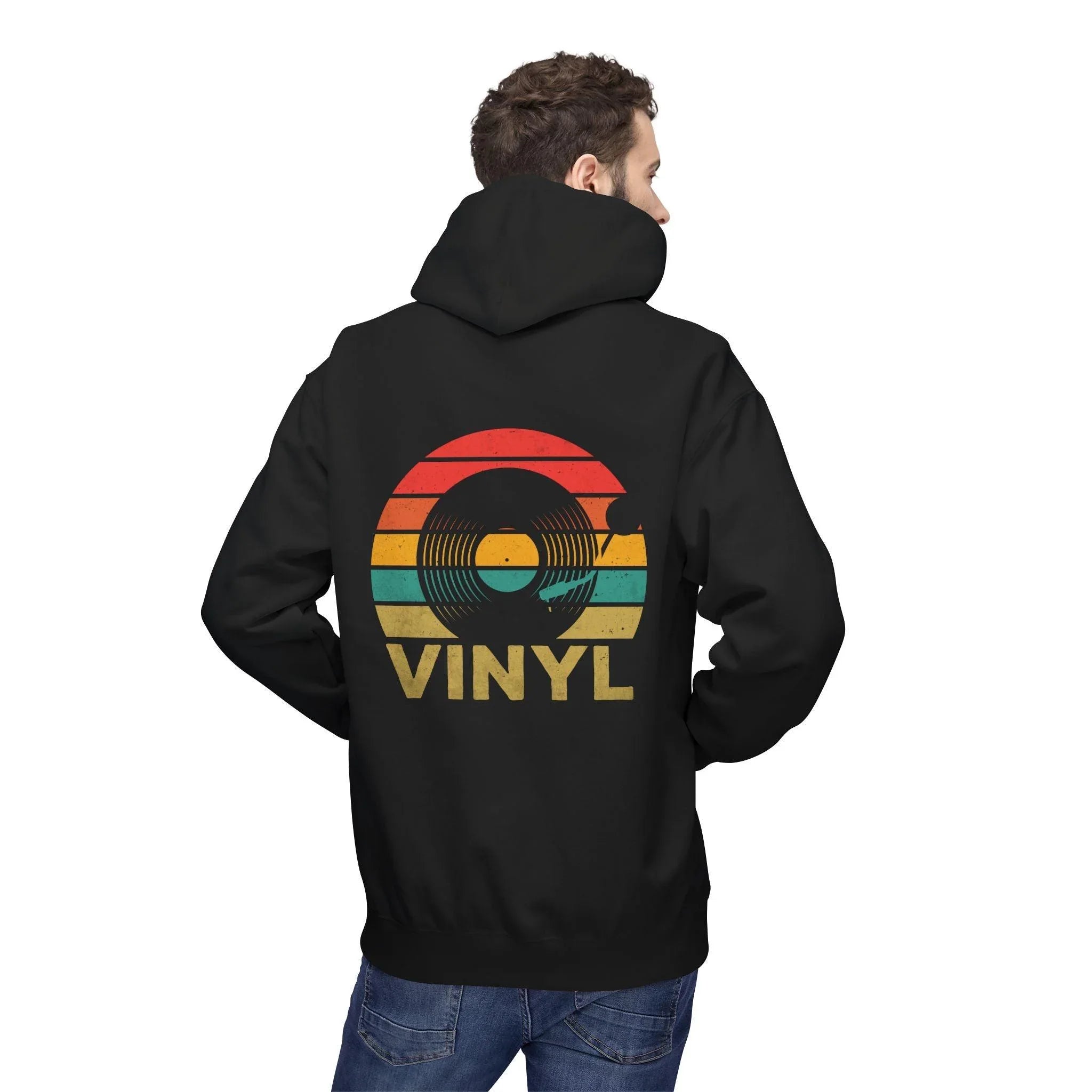 Cozy Vintage Music Vinyl Fleece Hoodie for Ultimate Style and Comfort