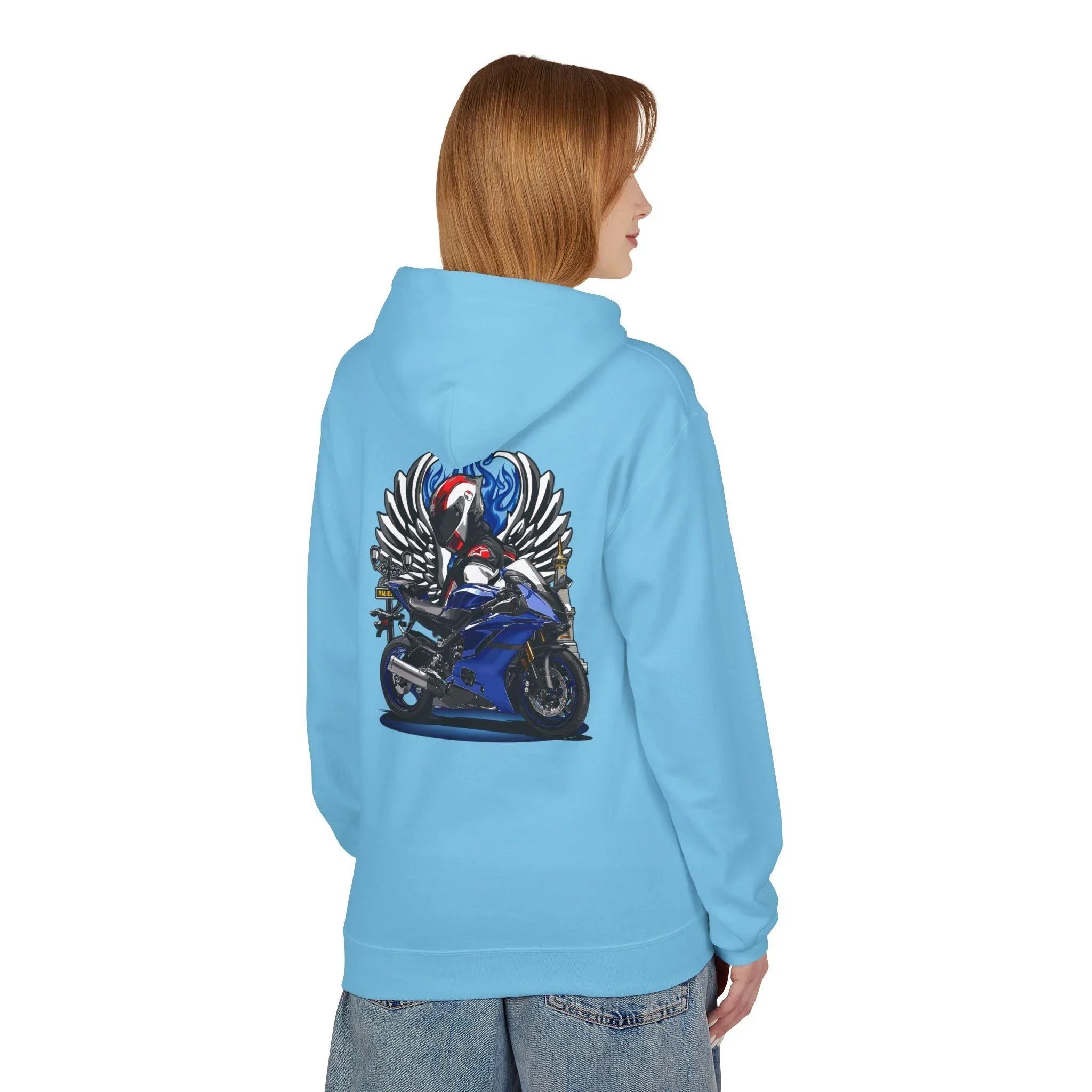 Yamaha R6 Winged Biker Fleece Hoodie - Ultimate Comfort for Motorcycle Lovers