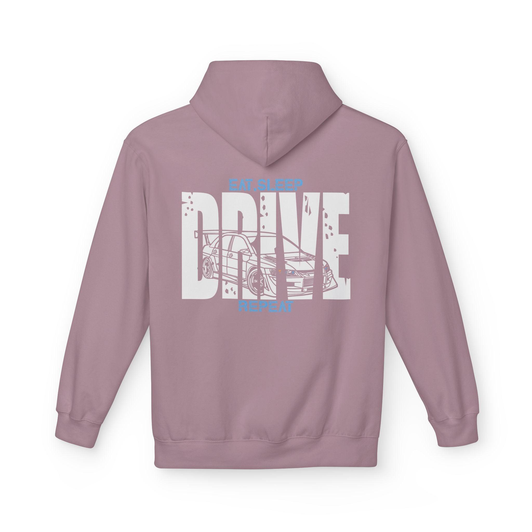 Widebody Mitsubishi Evo 9 DRIVE Fleece Hoodie for Automotive Enthusiasts