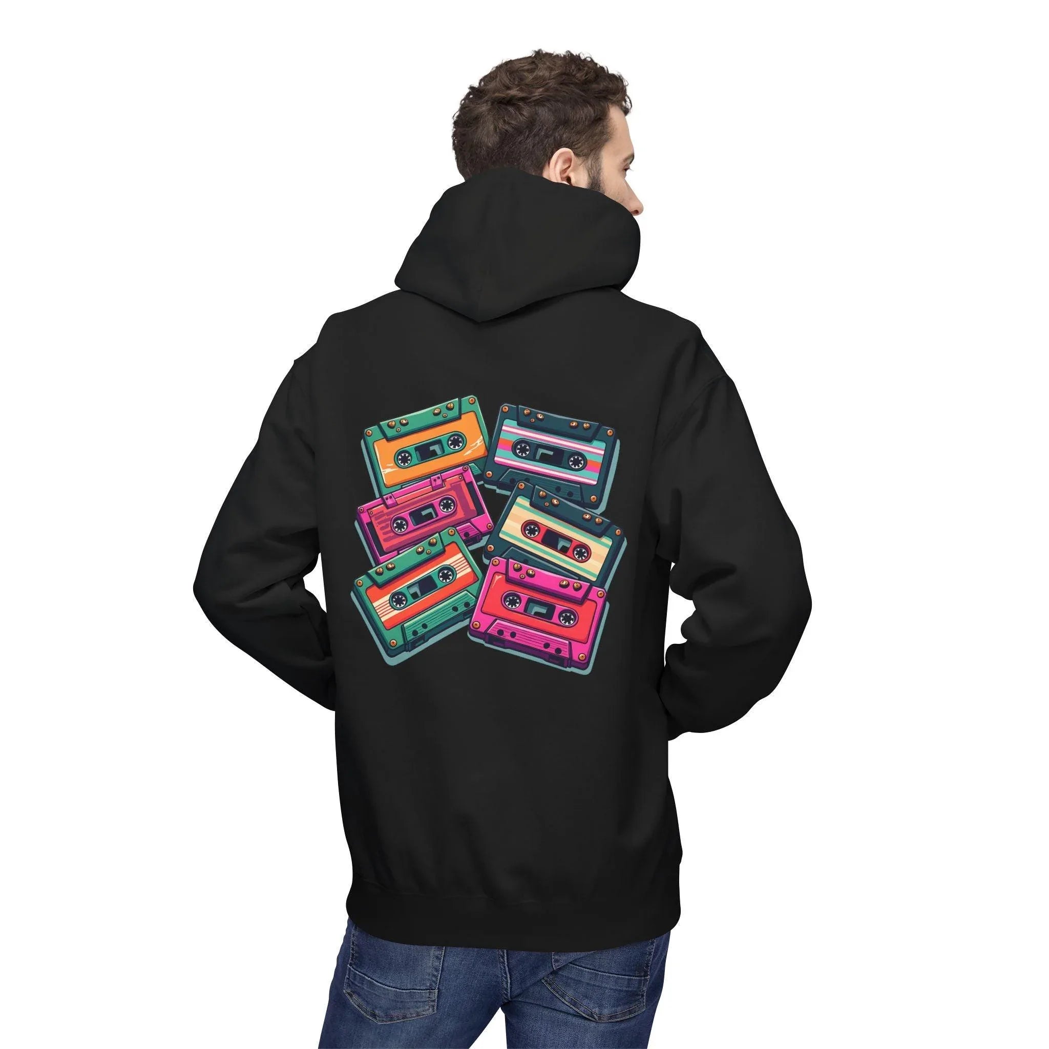 Nostalgic Cassette Tapes Cozy Fleece Hoodie for Ultimate Comfort