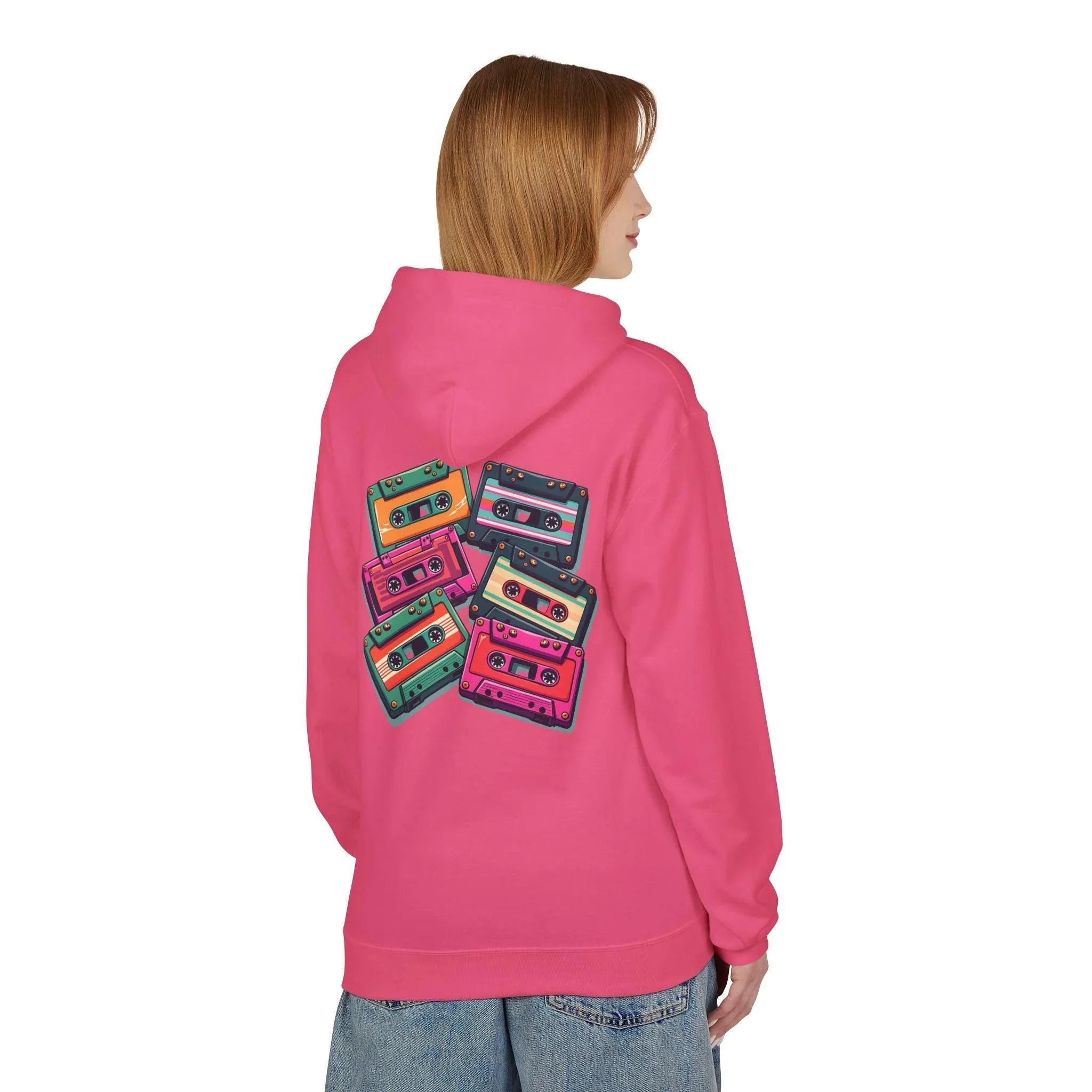Nostalgic Cassette Tapes Cozy Fleece Hoodie for Ultimate Comfort