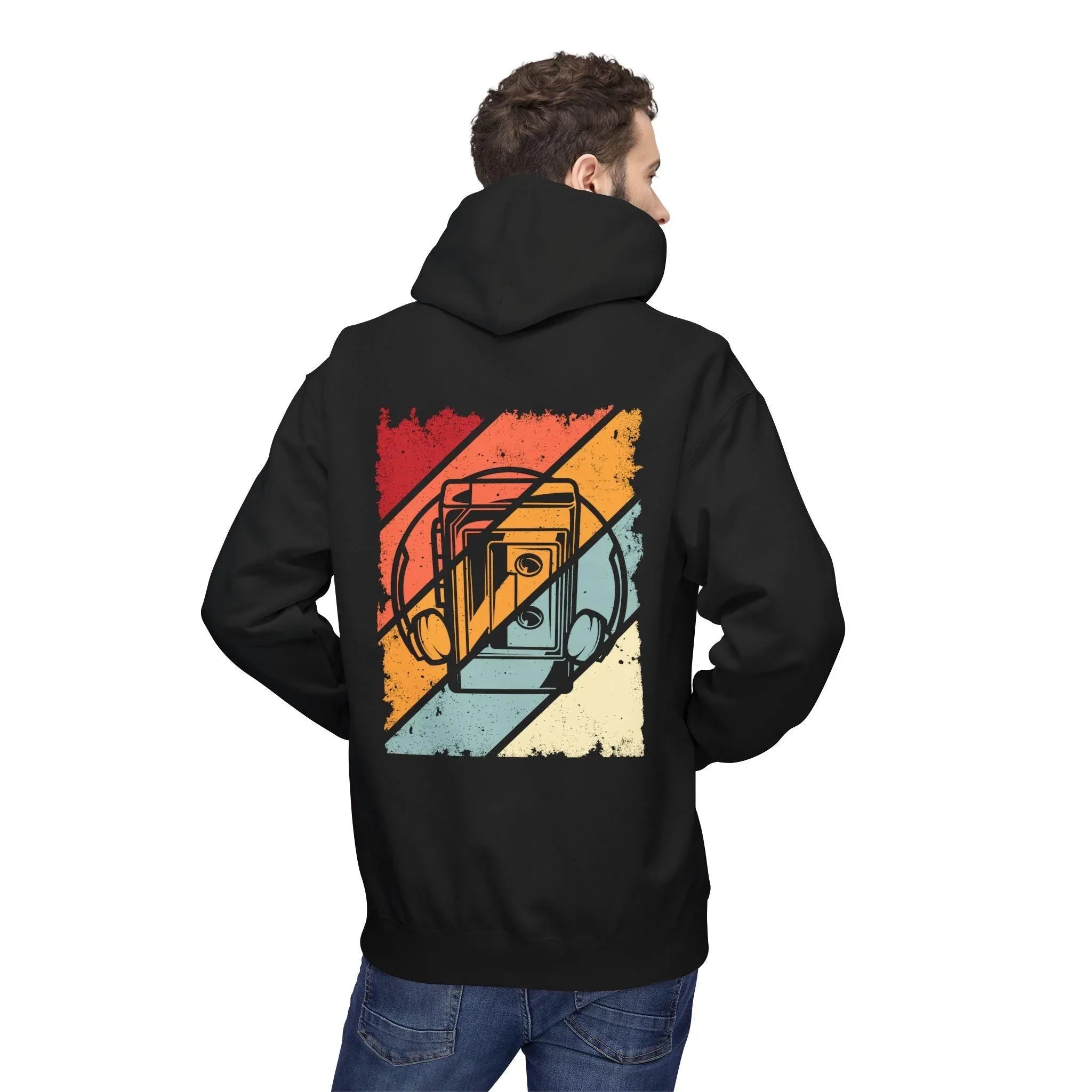 Cozy Vintage Walkman Fleece Hoodie - Stylish Comfort for Cold Days