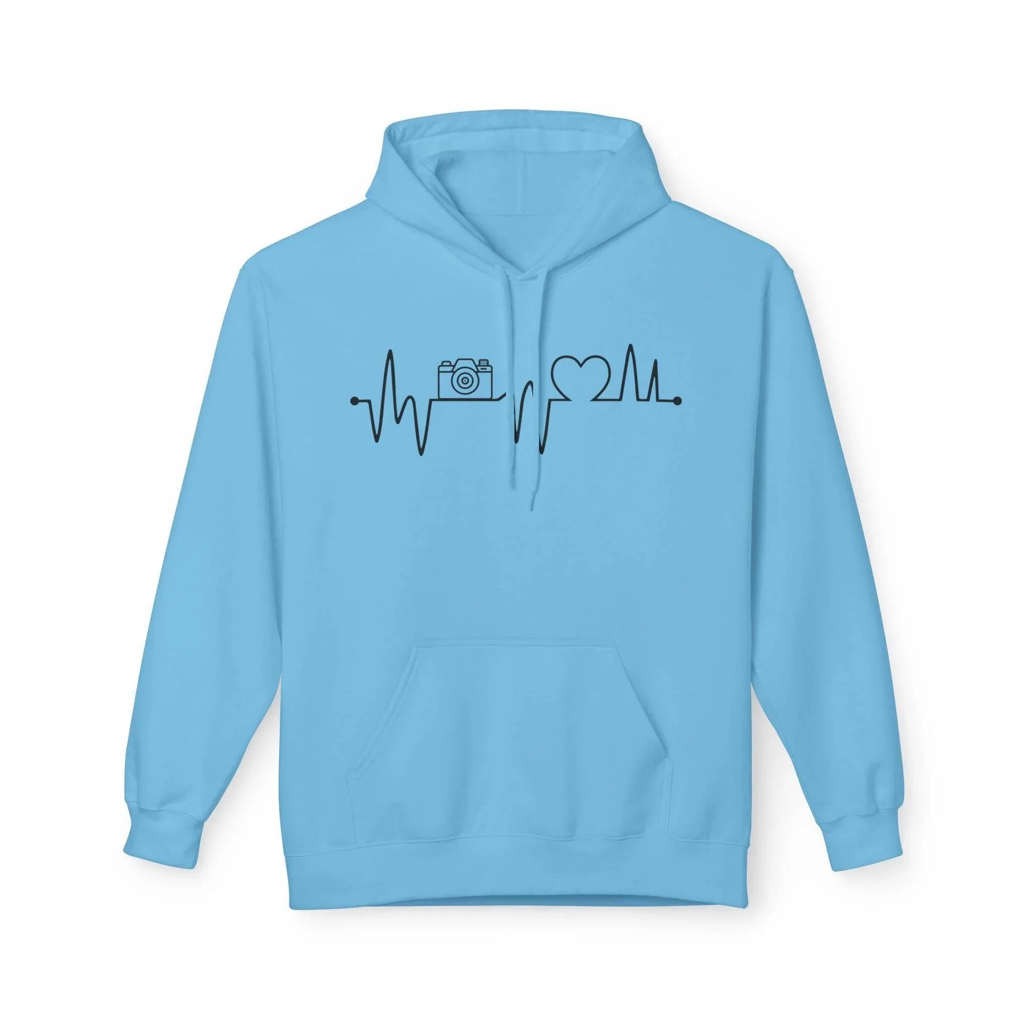 Cozy Photographer's Heartbeat Fleece Hoodie - Ultimate Comfort & Style