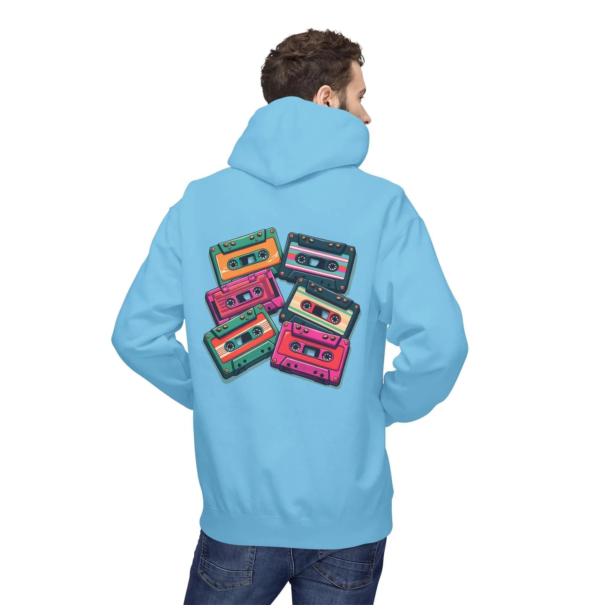 Nostalgic Cassette Tapes Cozy Fleece Hoodie for Ultimate Comfort
