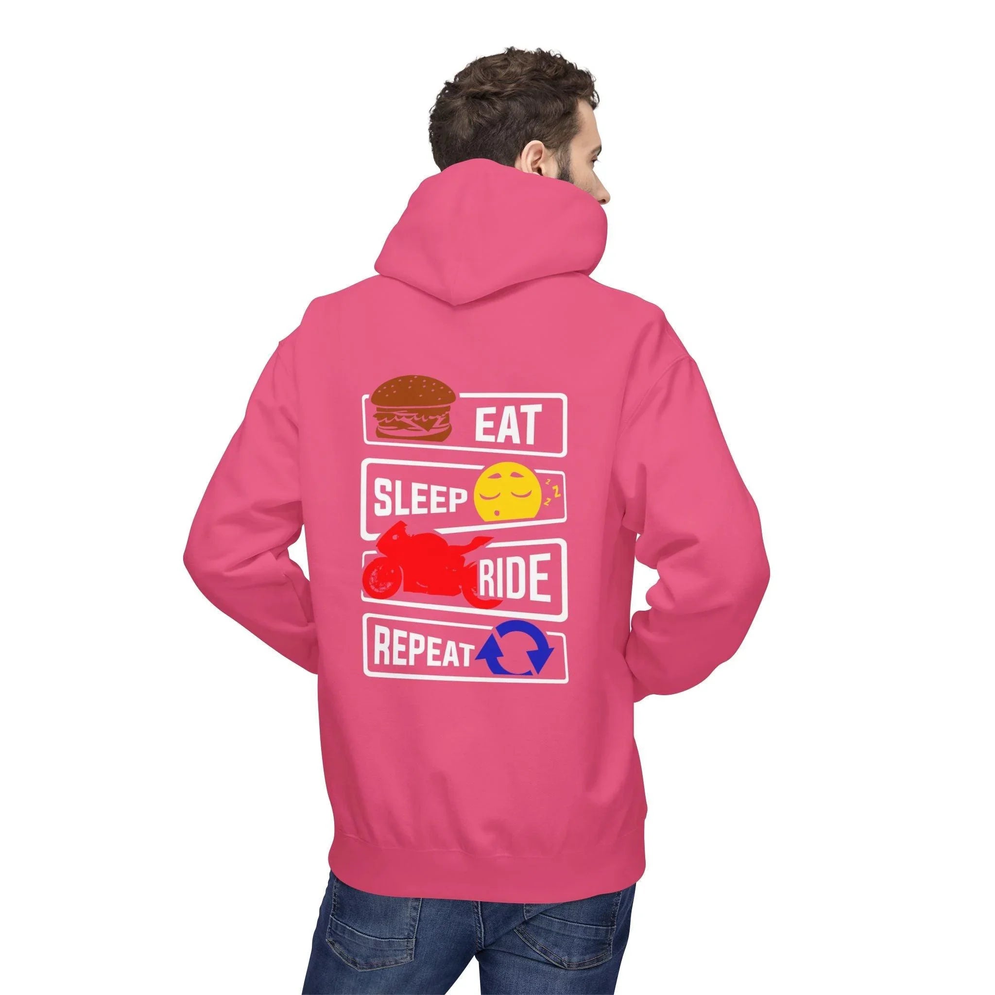 Ride in Style: Eat, Sleep, Repeat Premium Fleece Hoodie