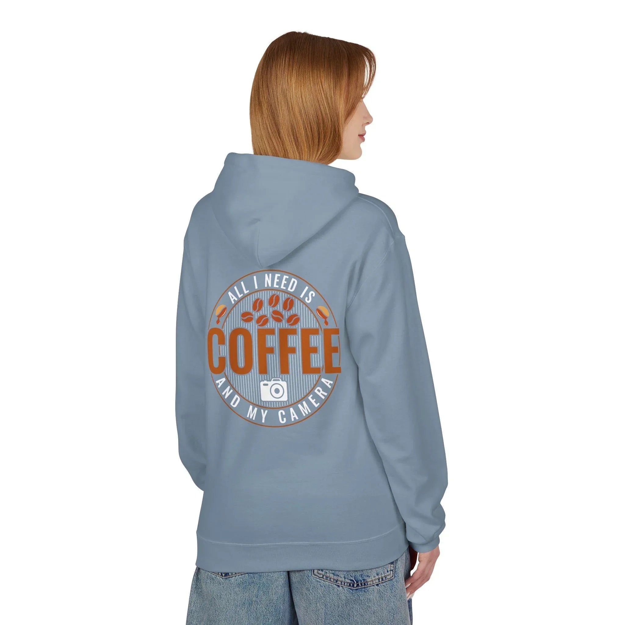 Cozy Photographer's Dream: 'All I Need is My Coffee' Fleece Hoodie