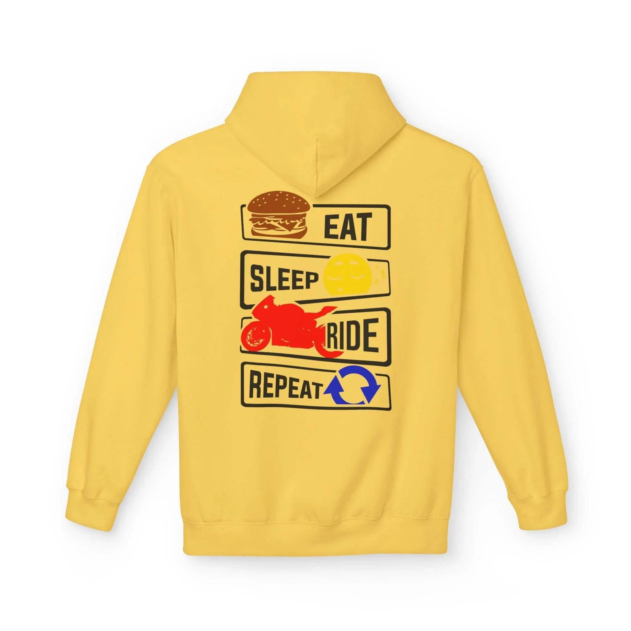 Ride in Style: Eat, Sleep, Repeat Premium Fleece Hoodie