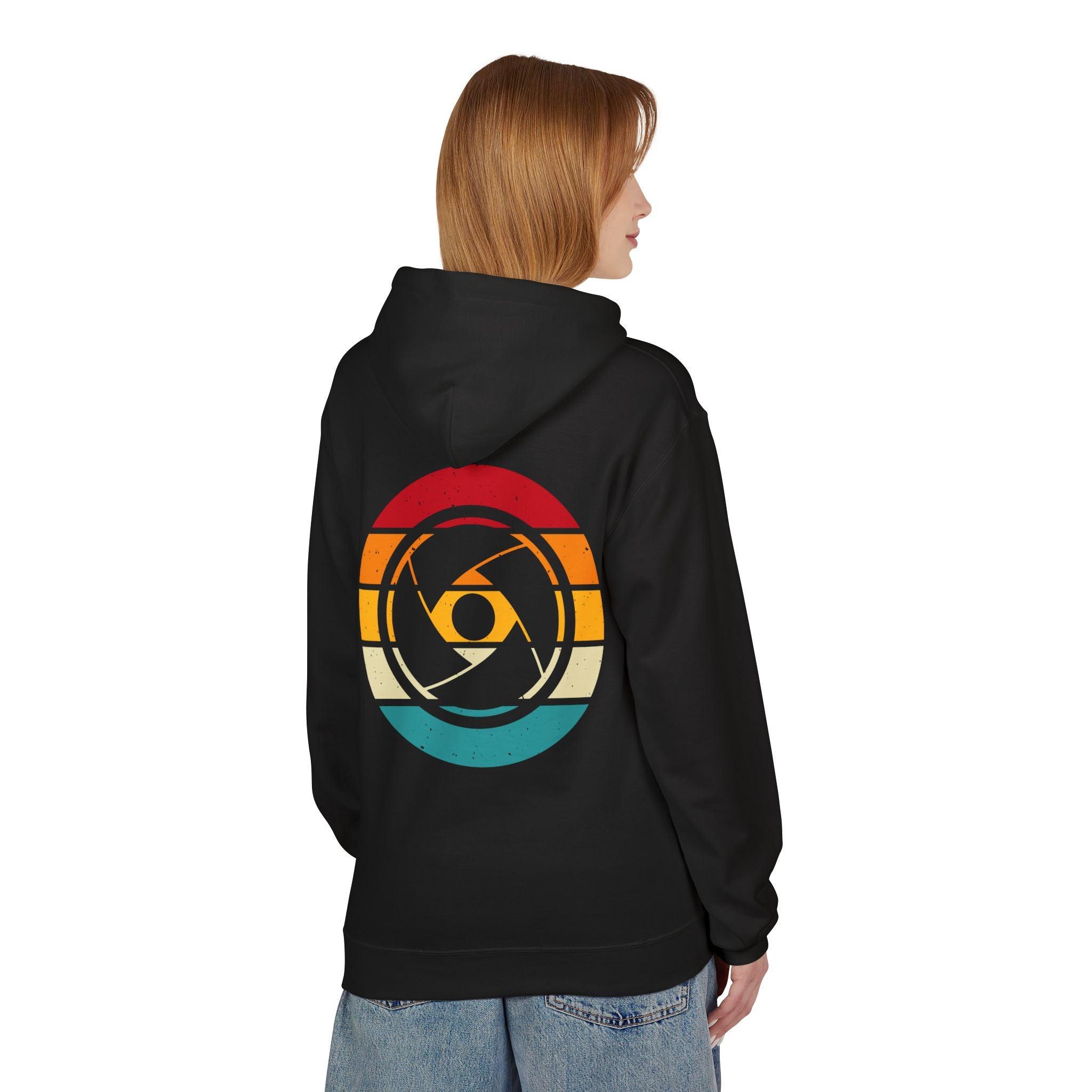 Cozy Photographer's Hoodie with Retro Aperture Design for Creative Souls