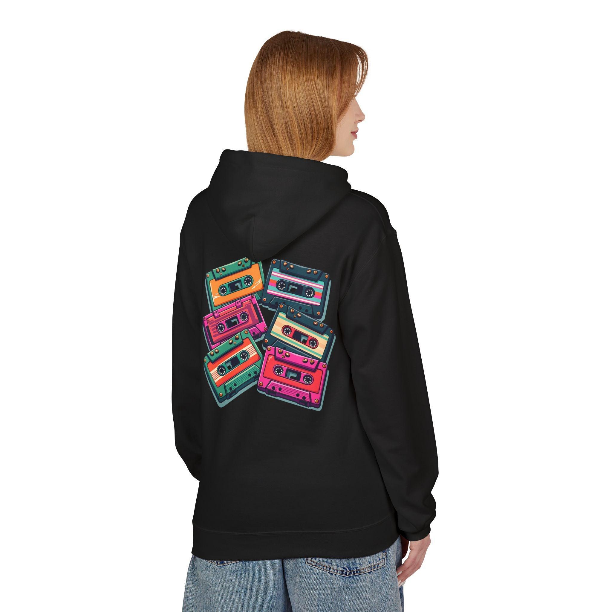 Nostalgic Cassette Tapes Cozy Fleece Hoodie for Ultimate Comfort