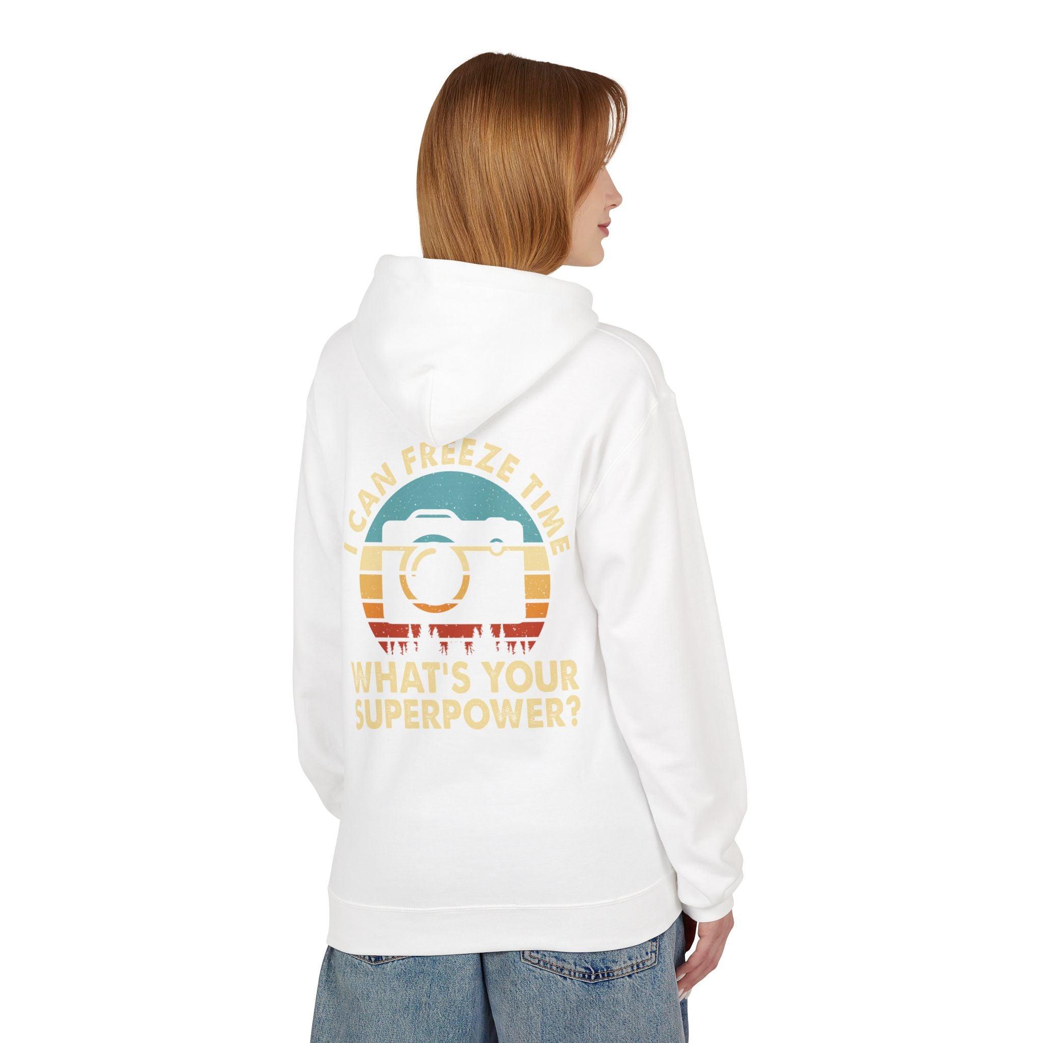 "I Can Freeze Time" Cozy Photographer's Fleece Hoodie - Perfect for Creative Souls!