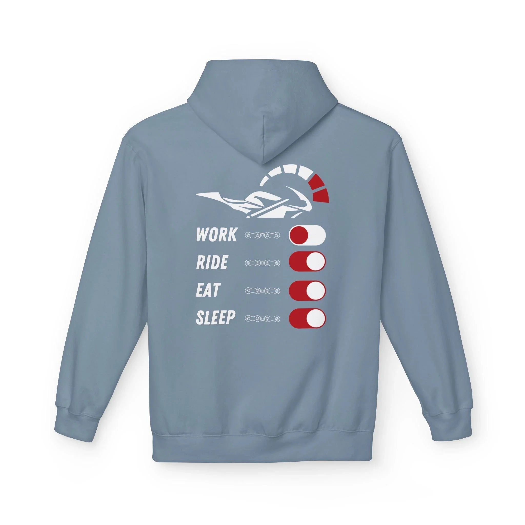 Throttle Designs Adventure Fleece Hoodie - "Live to Ride, Eat, Sleep"