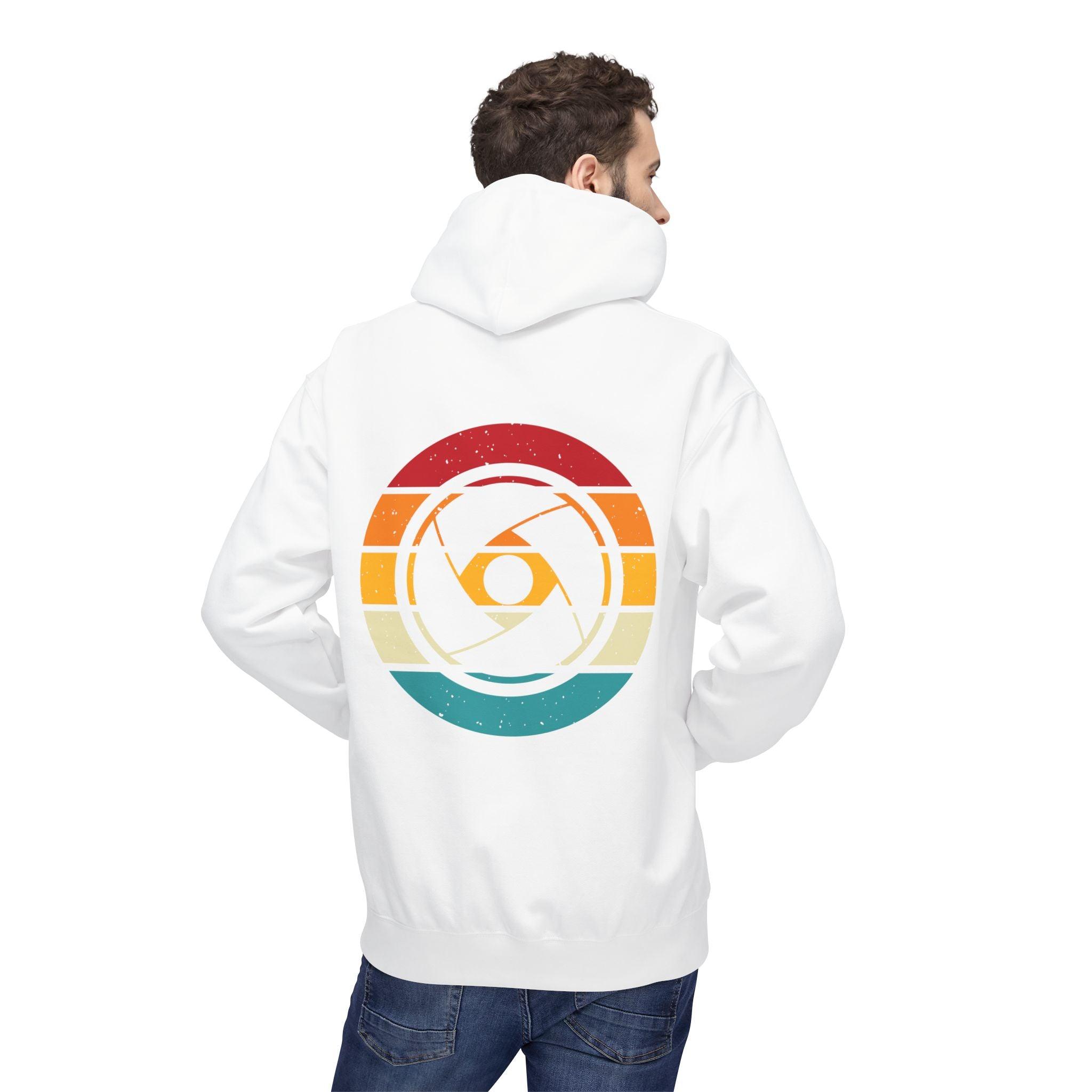Cozy Photographer's Hoodie with Retro Aperture Design for Creative Souls