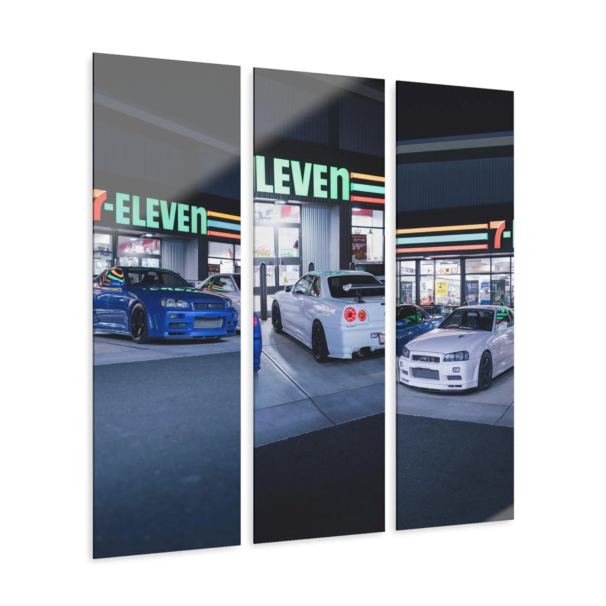 Nissan R34 GT-R Skyline 3-Piece Acrylic Wall Art #001 Decor
