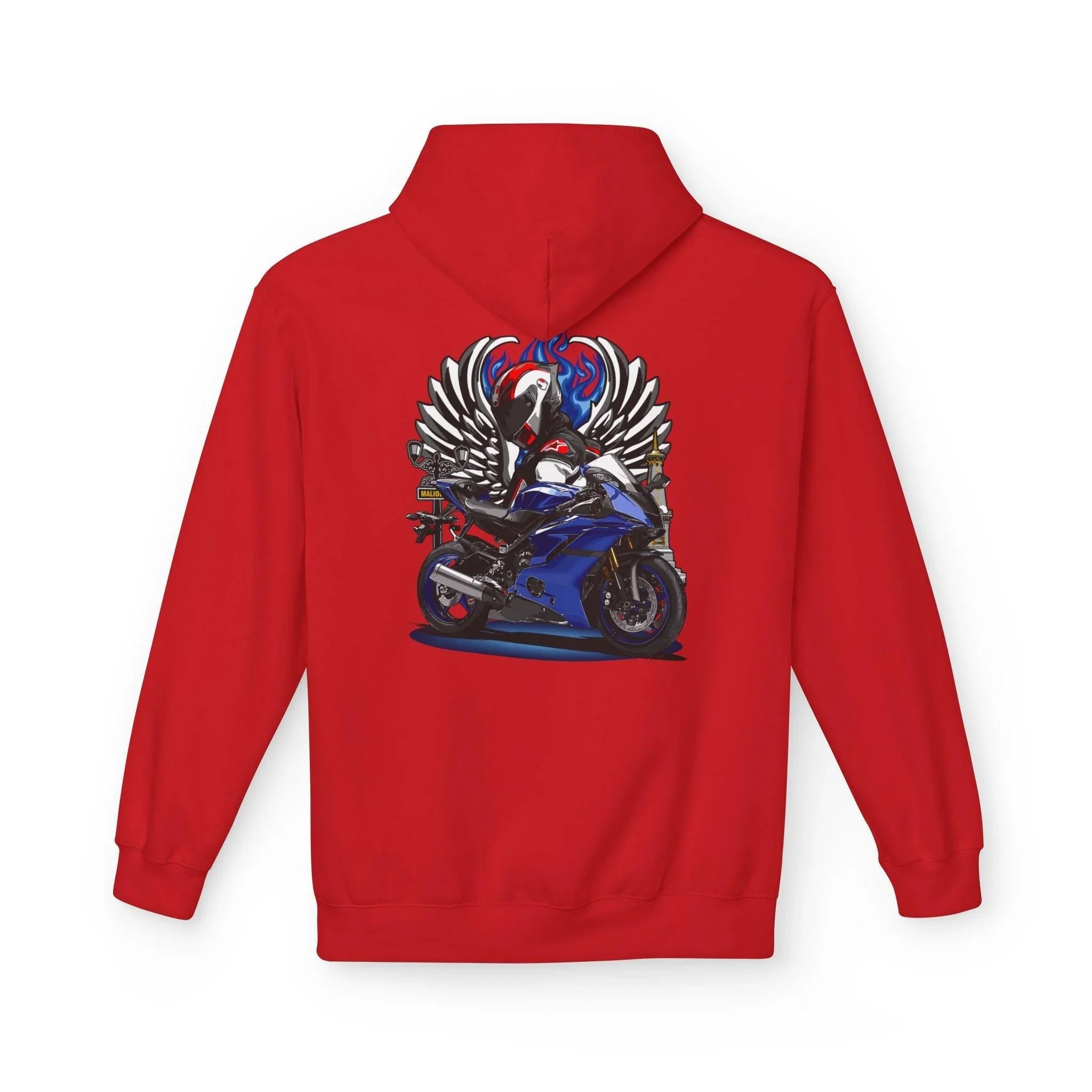 Yamaha R6 Winged Biker Fleece Hoodie - Ultimate Comfort for Motorcycle Lovers