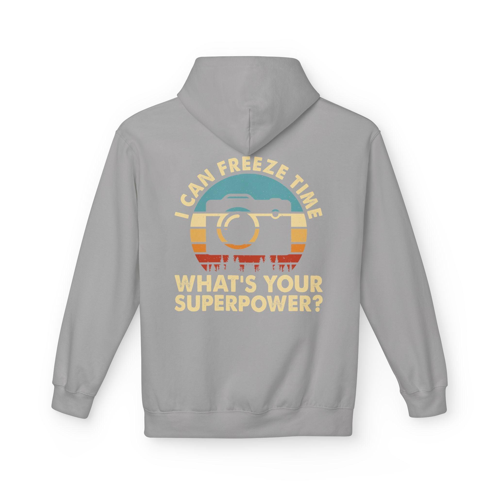 "I Can Freeze Time" Cozy Photographer's Fleece Hoodie - Perfect for Creative Souls!