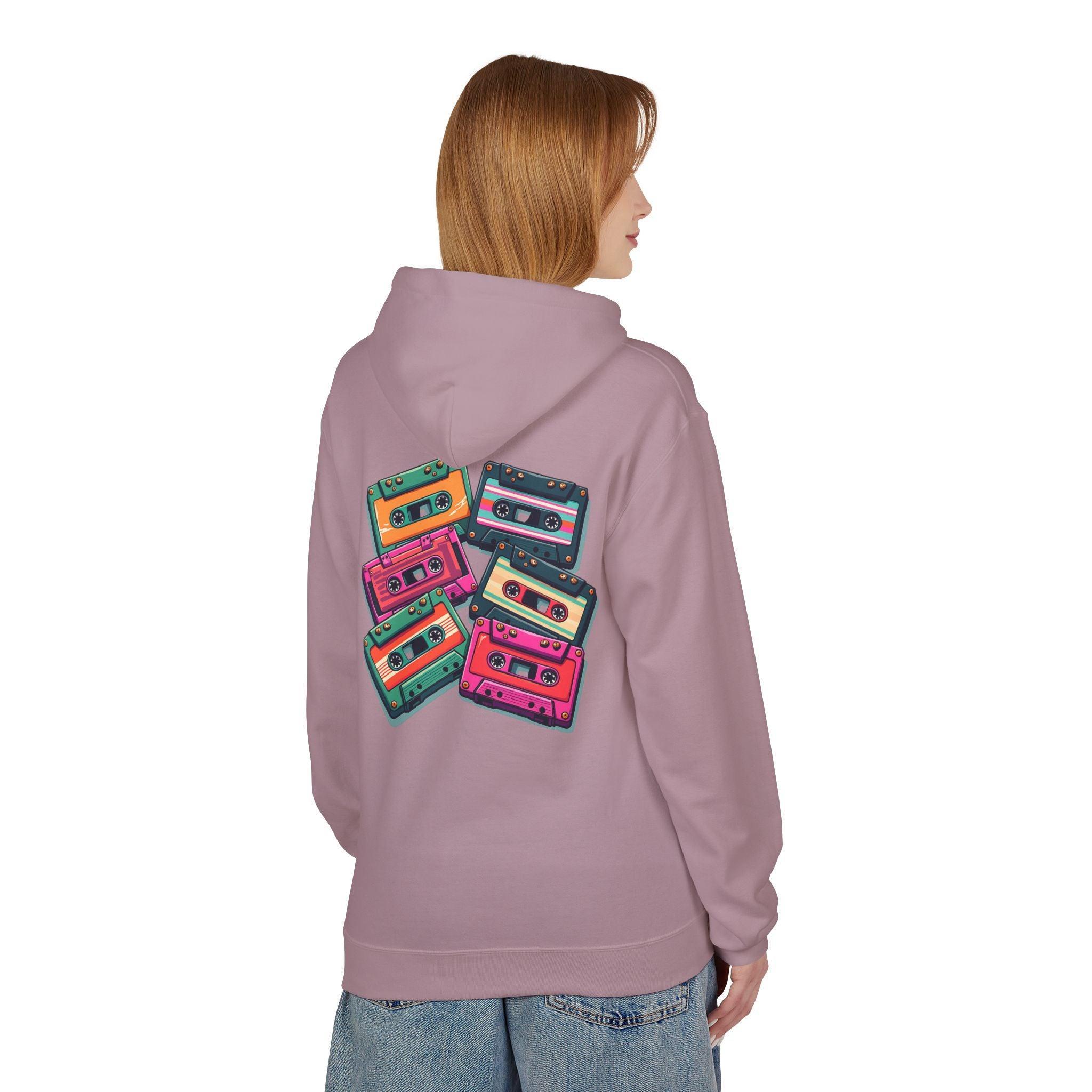 Nostalgic Cassette Tapes Cozy Fleece Hoodie for Ultimate Comfort