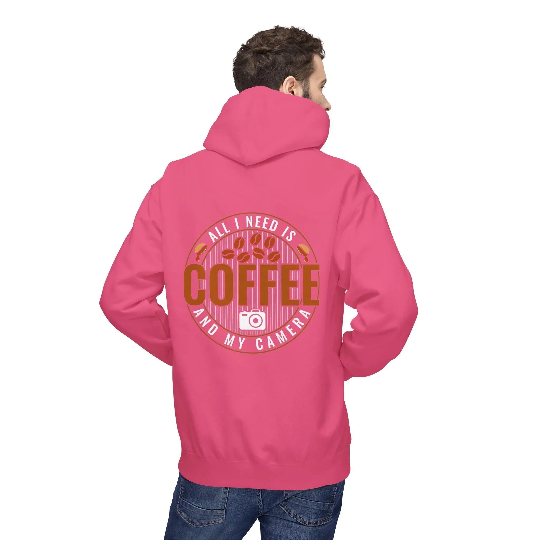 Cozy Photographer's Dream: 'All I Need is My Coffee' Fleece Hoodie