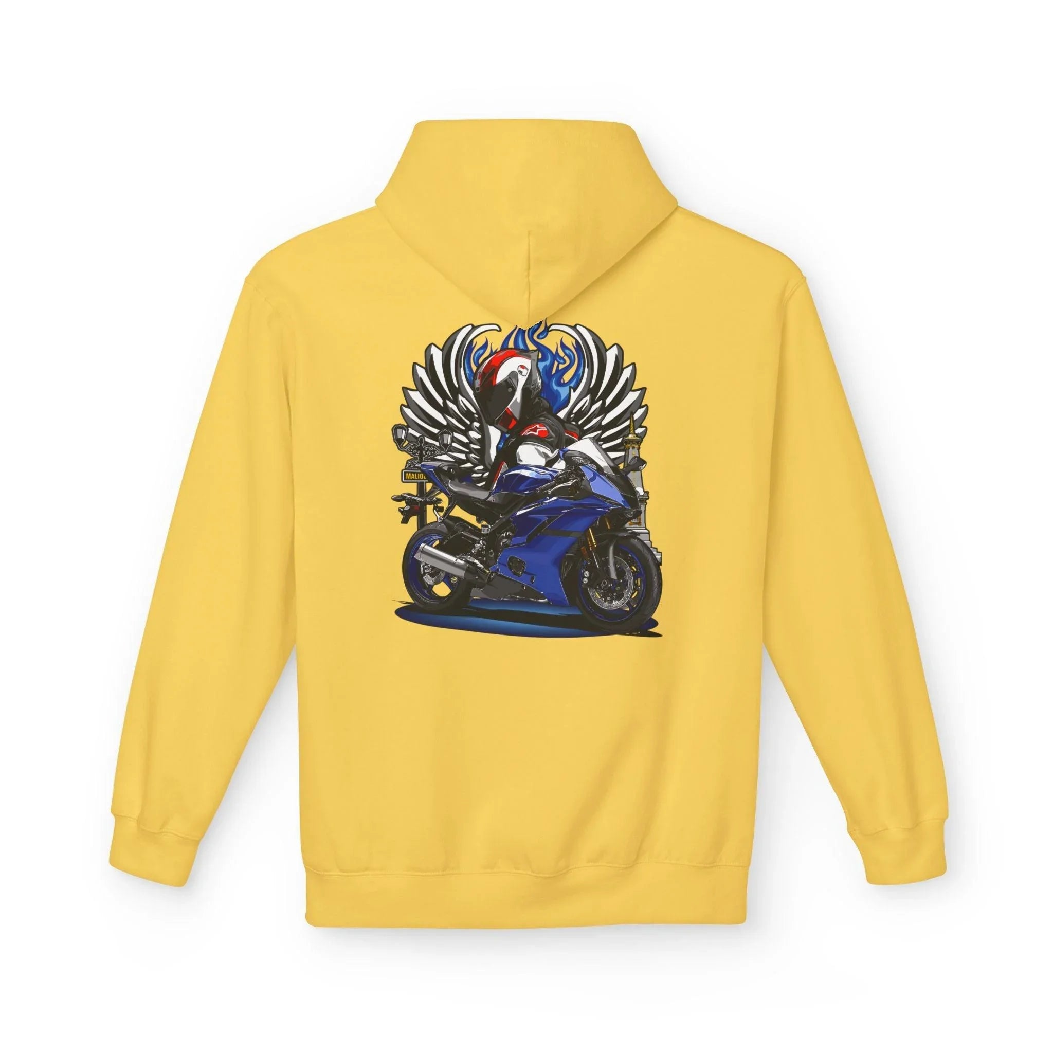 Yamaha R6 Winged Biker Fleece Hoodie - Ultimate Comfort for Motorcycle Lovers