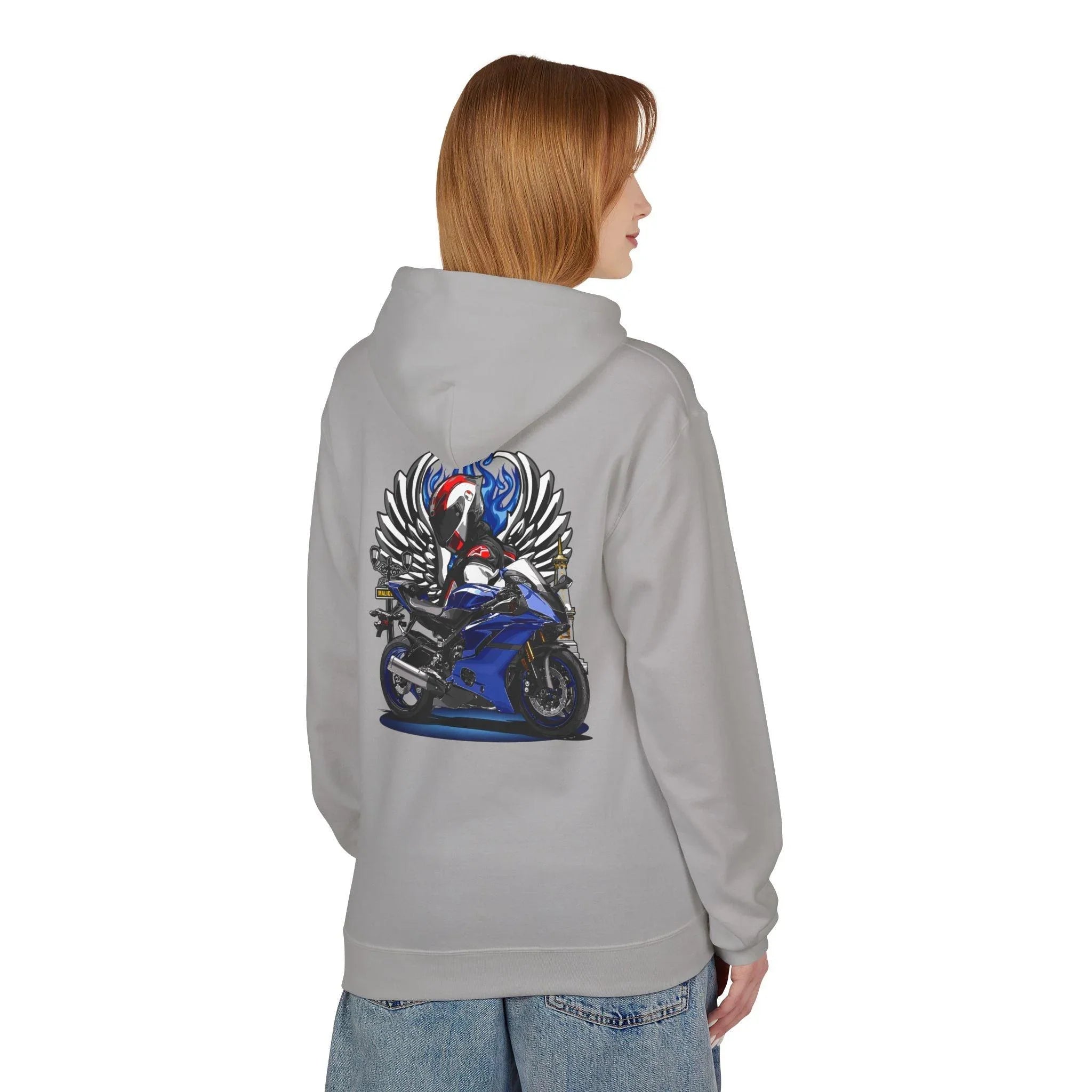 Yamaha R6 Winged Biker Fleece Hoodie - Ultimate Comfort for Motorcycle Lovers