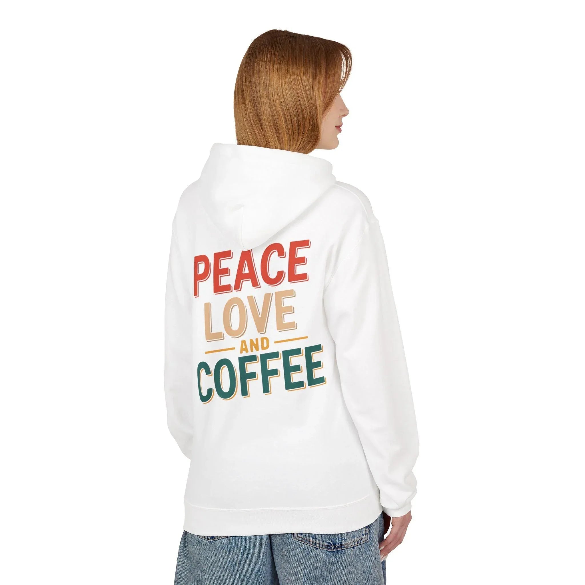 Cozy Coffee Vibes: Ultimate Peace, Love & Comfort Fleece Hoodie
