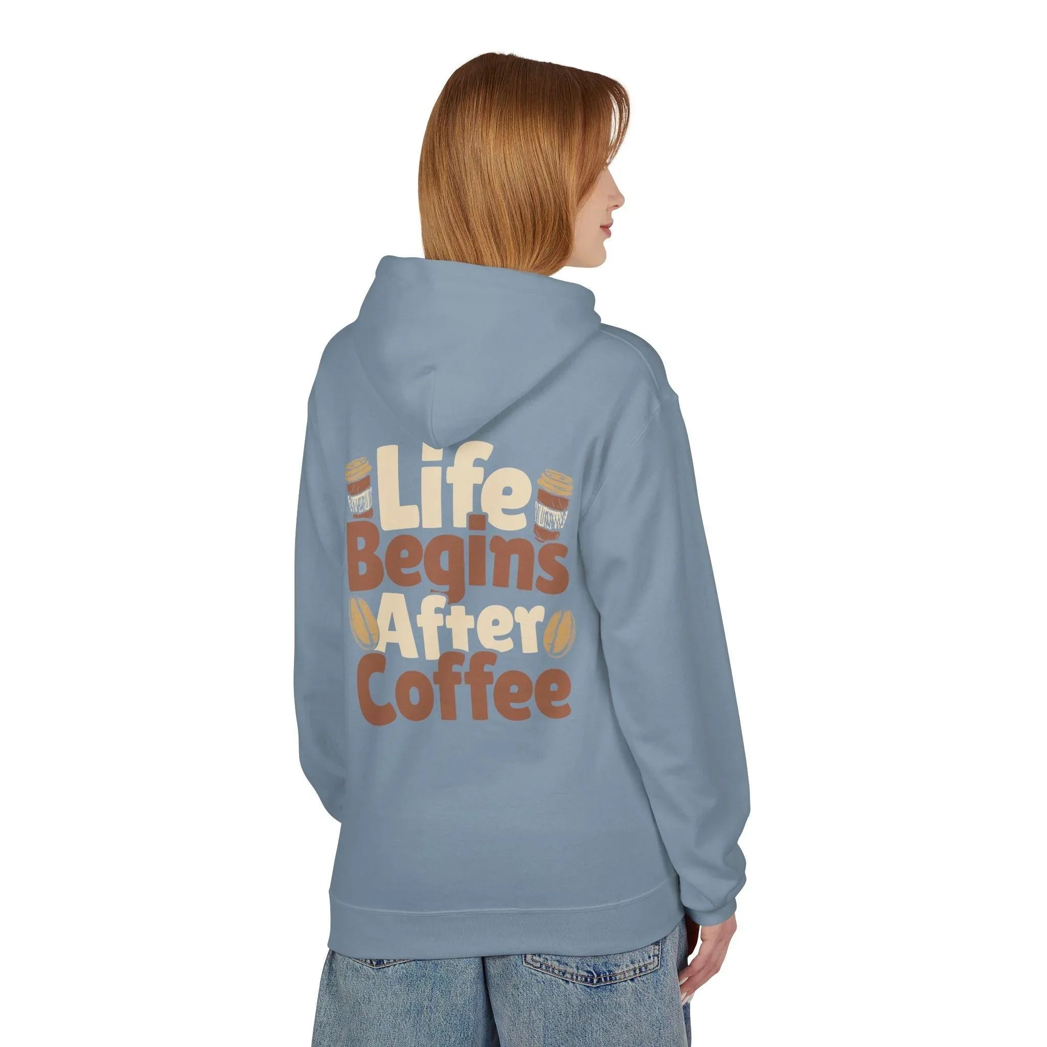 Cozy Life Begins After Coffee Fleece Pullover Hoodie