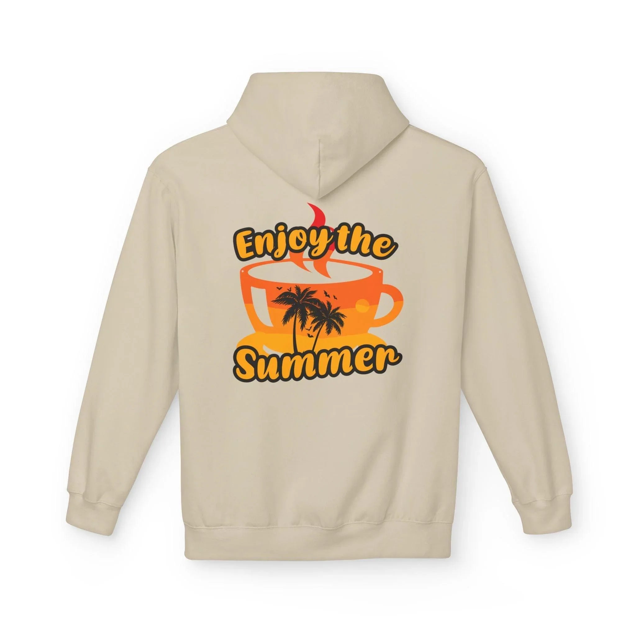 Cozy "Summer Vibes" Coffee Fleece Hoodie for Ultimate Comfort and Style