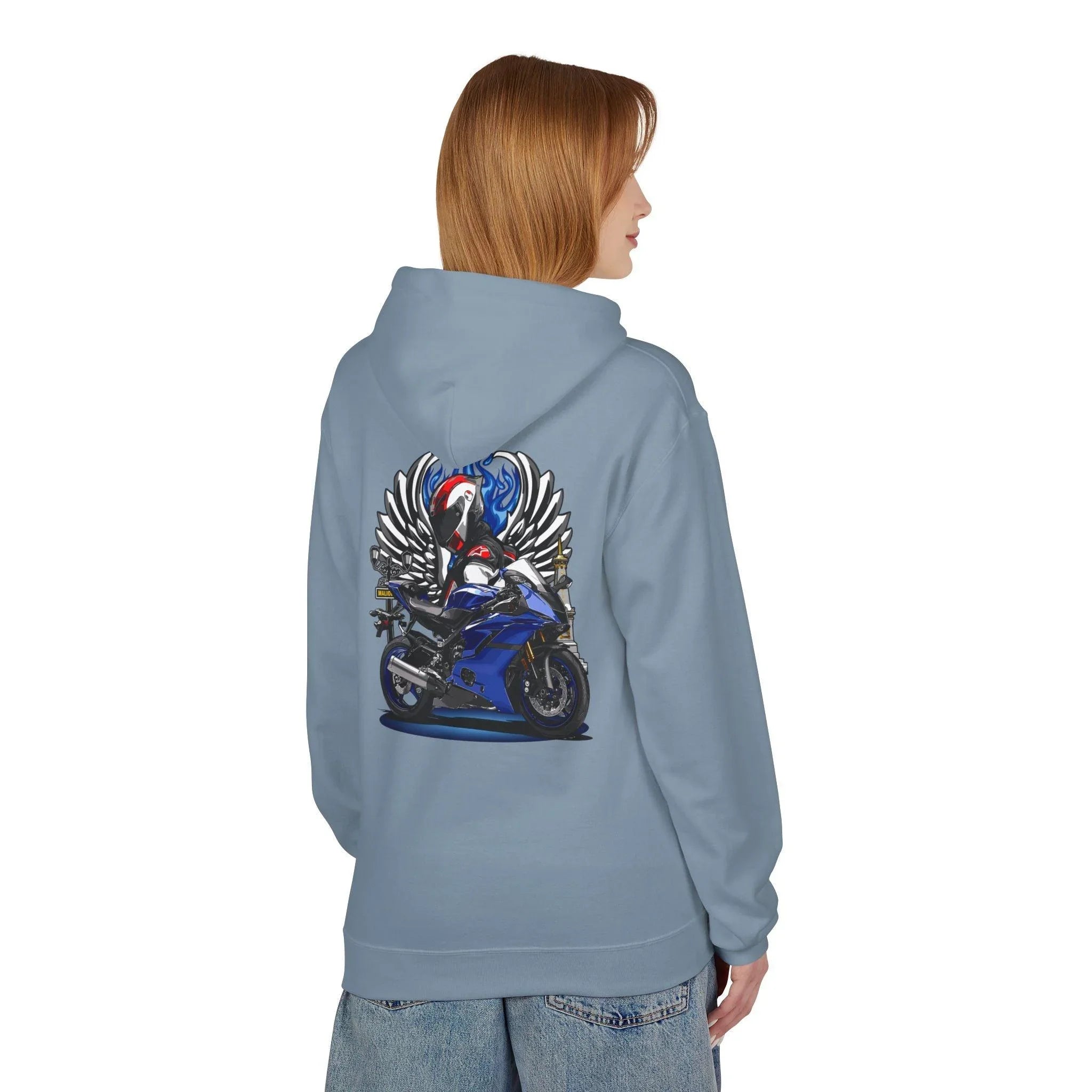 Yamaha R6 Winged Biker Fleece Hoodie - Ultimate Comfort for Motorcycle Lovers