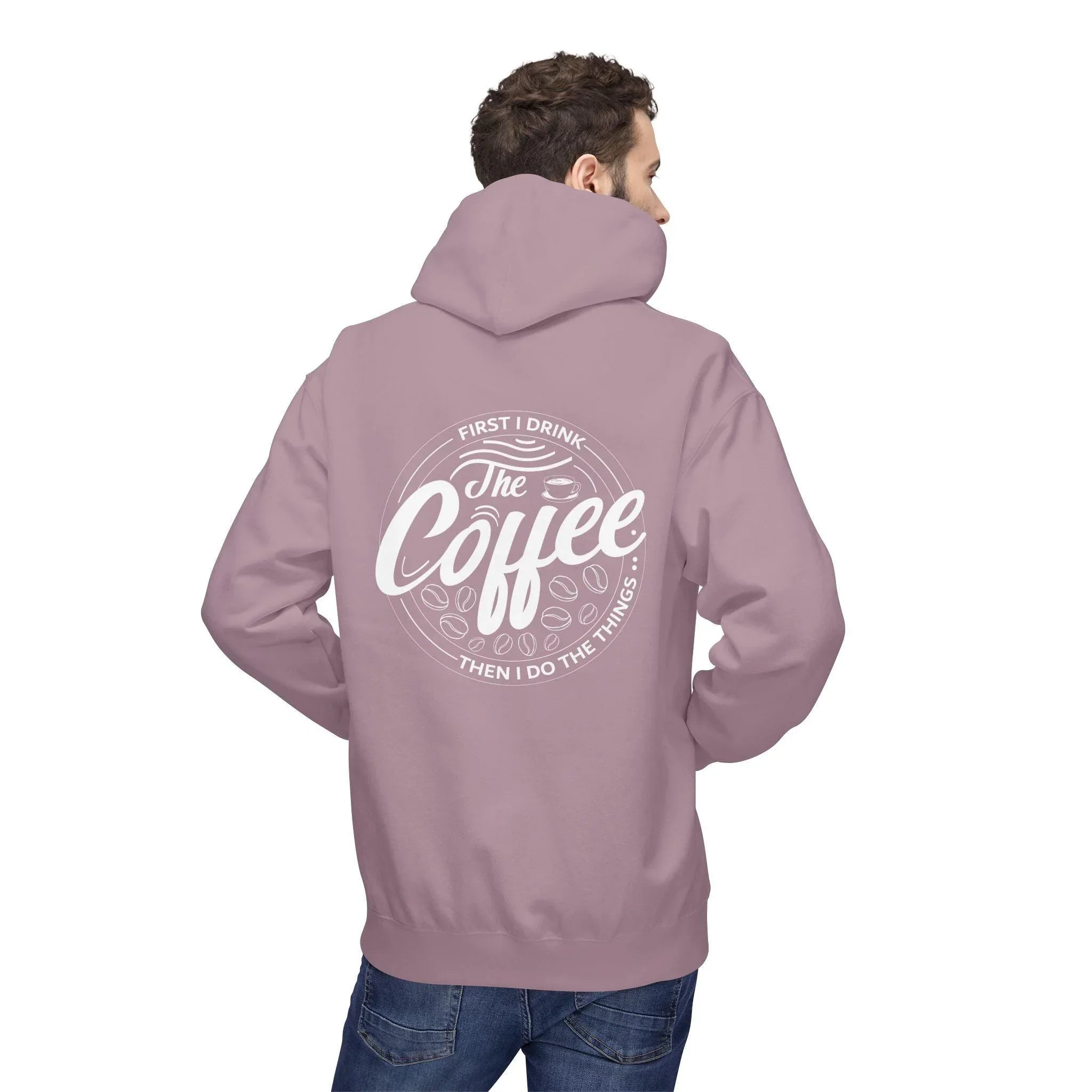 Cozy Up with the "Coffee First" Premium Fleece Hoodie