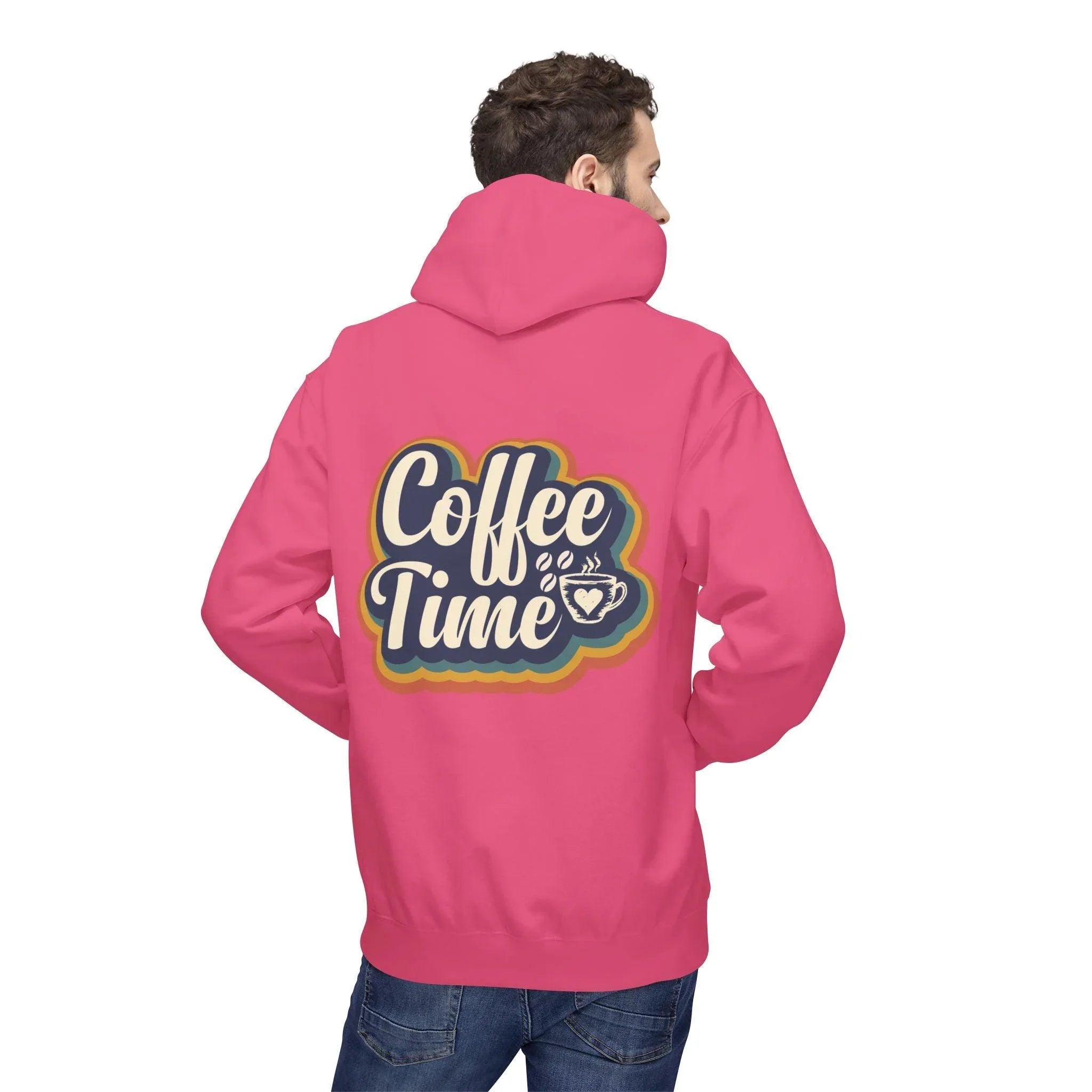 Cozy 'Coffee Time' Fleece Hoodie for Trendy Style and Comfort