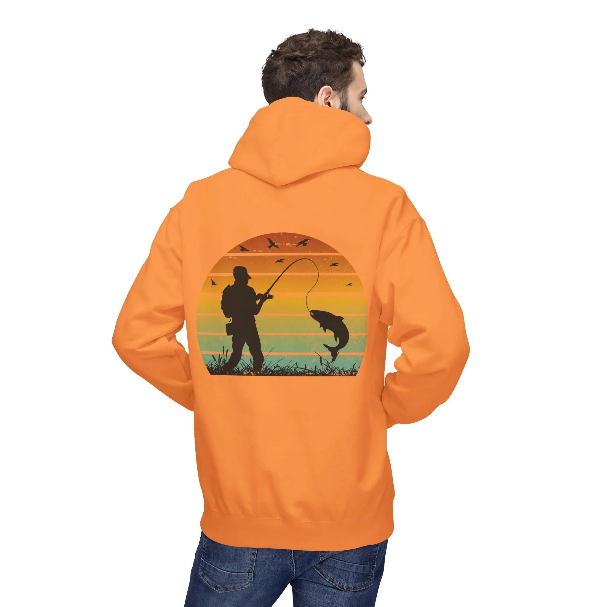 Ultimate Retro Fishing Fleece Hoodie for Comfort and Style